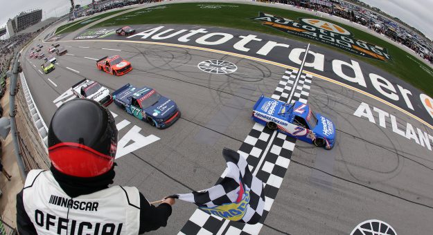 Visit Kyle Busch outduels field for record ninth NASCAR CRAFTSMAN Truck Series win at EchoPark Speedway page