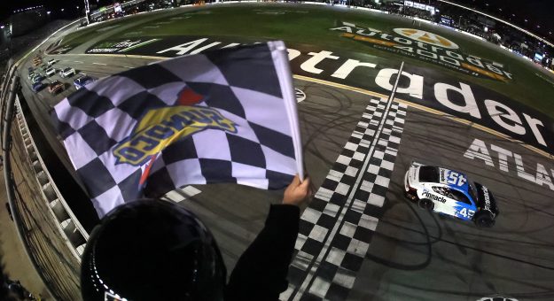 Visit Tyler Reddick claims back-to-back victory with double overtime comeback at EchoPark Speedway page