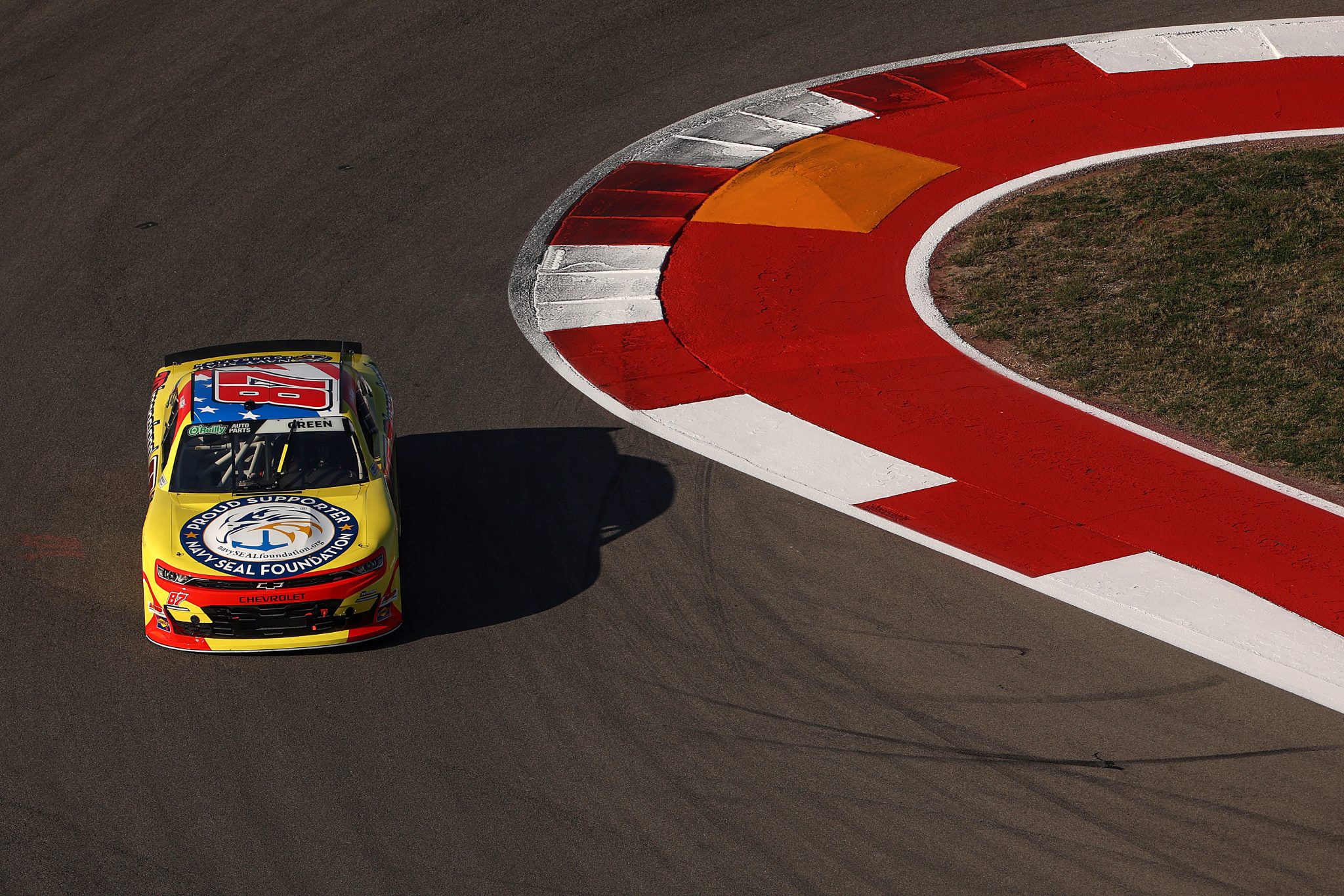 AUSTIN, TEXAS - FEBRUARY 27: Austin Green, driver of the #87 Peterson Racing Chevrolet, drives during practice for the NASCAR O'Reilly Auto Parts Series Focused Health 250 at Circuit of The Americas on February 27, 2026 in Austin, Texas. (Photo by James Gilbert/Getty Images) | Getty Images