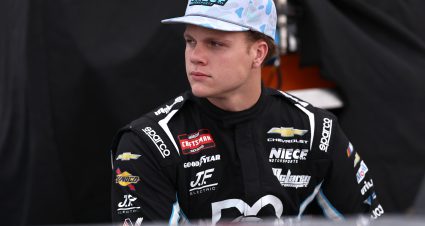 ST PETERSBURG, FLORIDA - FEBRUARY 27: Tyler Reif, driver of the #42 DQS Solutions & Staffing Chevrolet, looks on during practice for the NASCAR Craftsman Truck Series OnlyBulls Green Flag 150 at Grand Prix of St. Petersburg on February 27, 2026 in St Petersburg, Florida. (Photo by David Jensen/Getty Images) | Getty Images