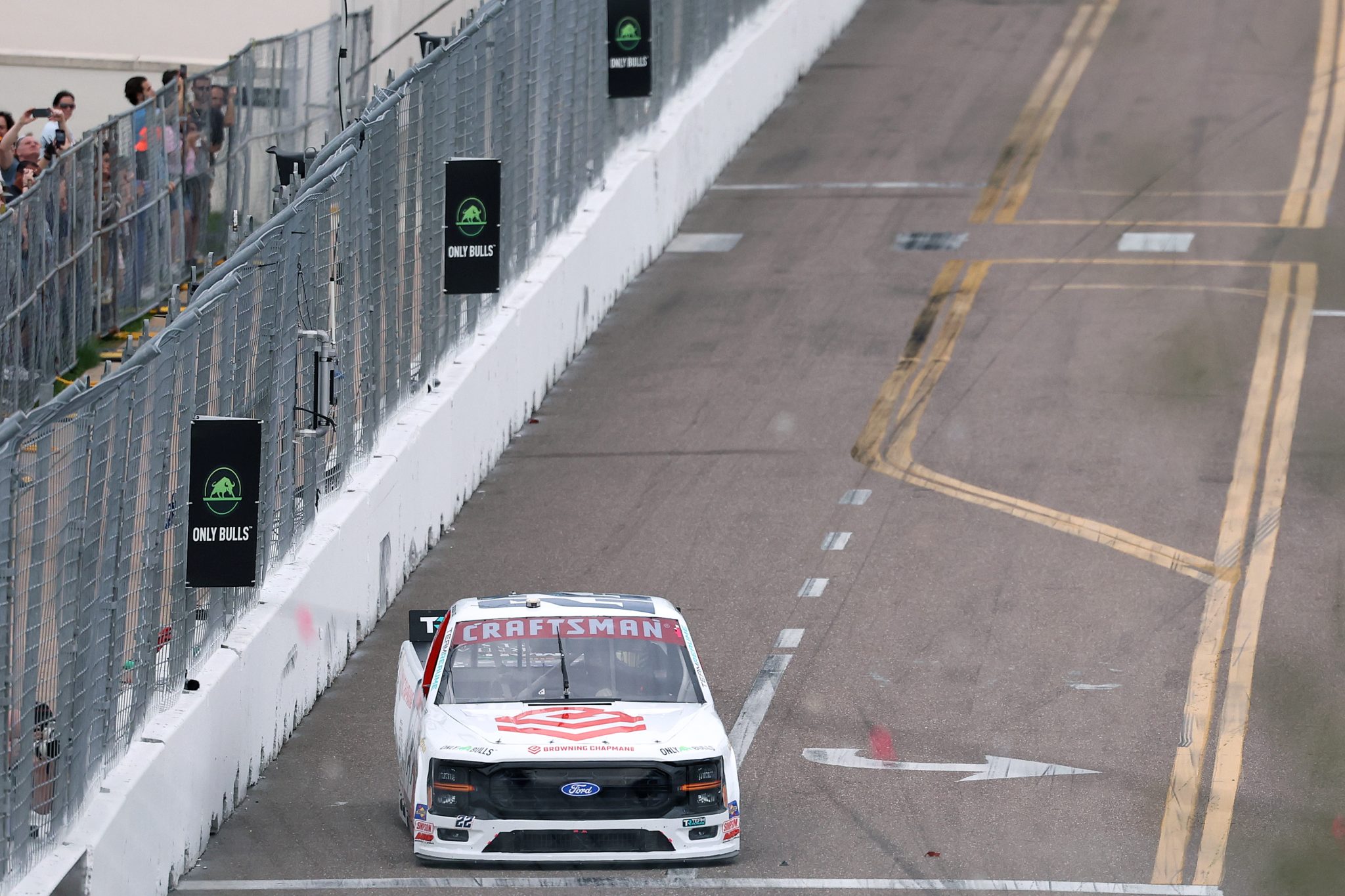 ST PETERSBURG, FLORIDA - FEBRUARY 27: Jackson Lee, driver of the #22 Browning Chapman Ford, drives during practice for the NASCAR Craftsman Truck Series OnlyBulls Green Flag 150 at Grand Prix of St. Petersburg on February 27, 2026 in St Petersburg, Florida. (Photo by David Jensen/Getty Images) | Getty Images