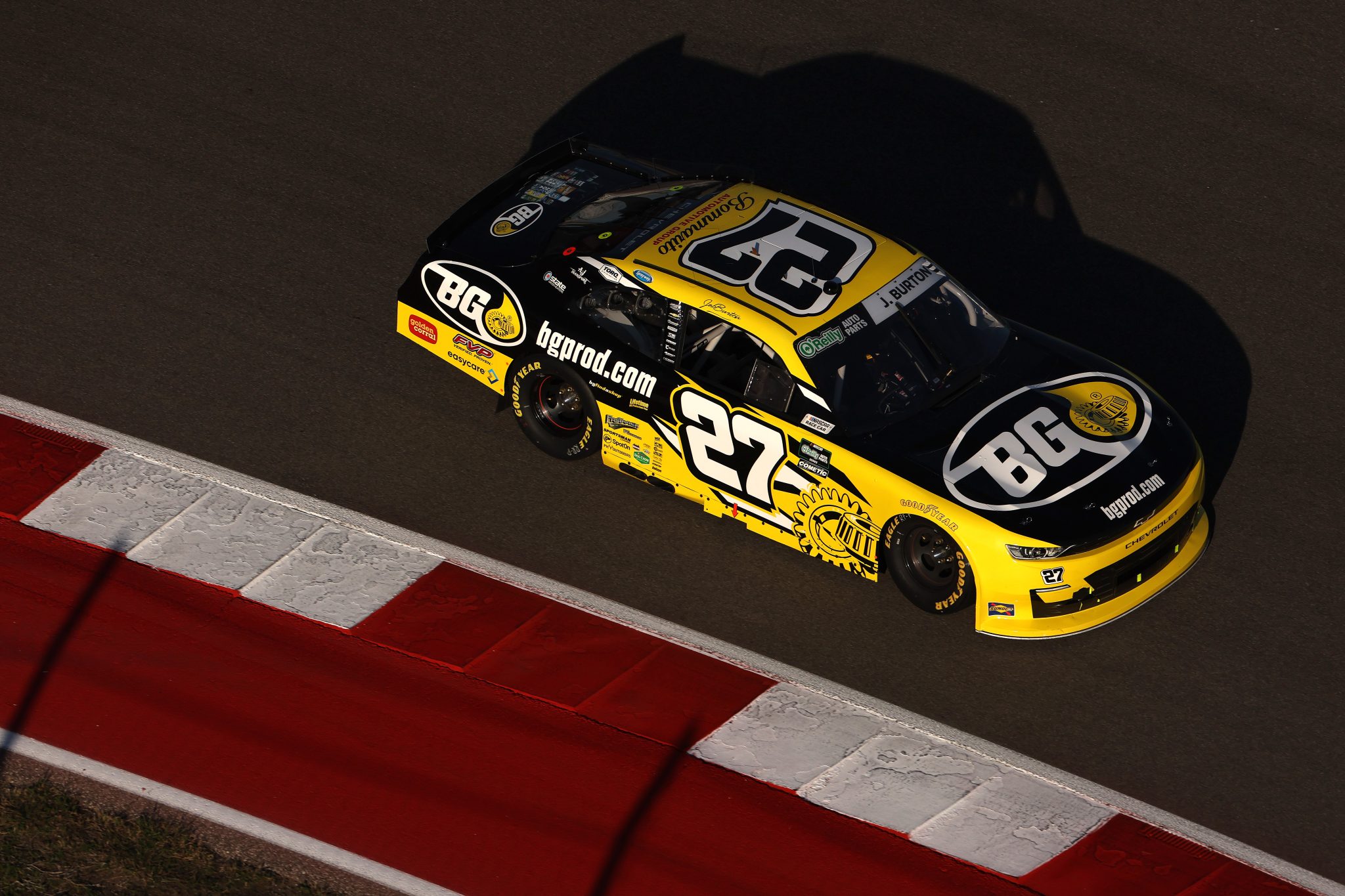 AUSTIN, TEXAS - FEBRUARY 27: Jeb Burton, driver of the #27 BG Products Chevrolet, drives during practice for the NASCAR O'Reilly Auto Parts Series Focused Health 250 at Circuit of The Americas on February 27, 2026 in Austin, Texas. (Photo by James Gilbert/Getty Images) | Getty Images