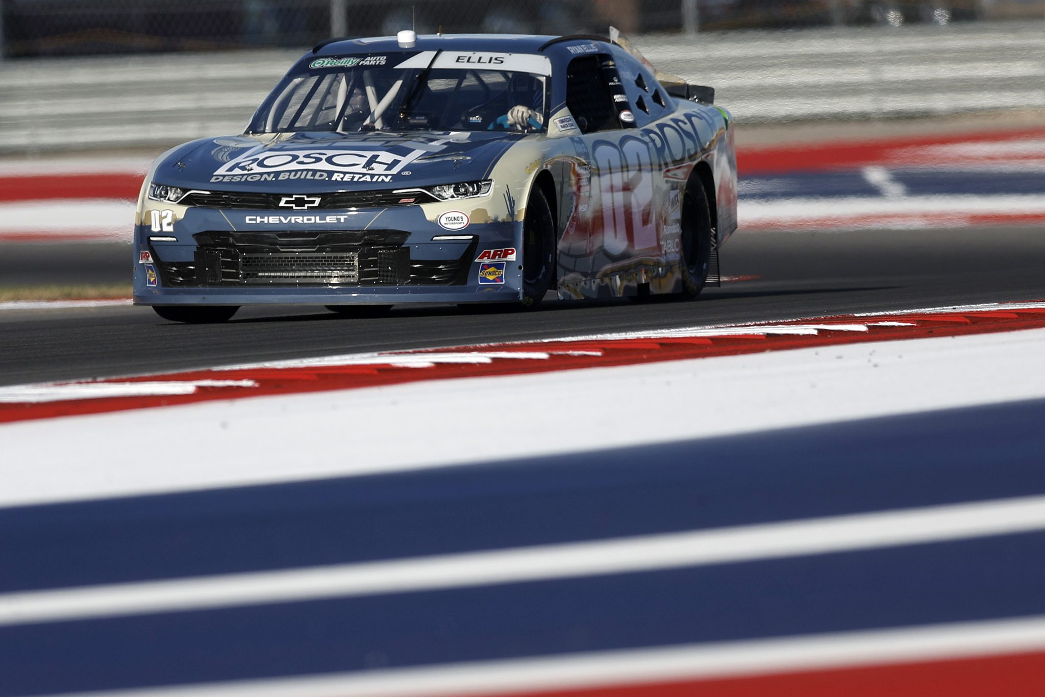 AUSTIN, TEXAS - FEBRUARY 27: Ryan Ellis, driver of the #02 Rosch Chevrolet, drives during practice for the NASCAR O'Reilly Auto Parts Series Focused Health 250 at Circuit of The Americas on February 27, 2026 in Austin, Texas. (Photo by Logan Riely/Getty Images) | Getty Images
