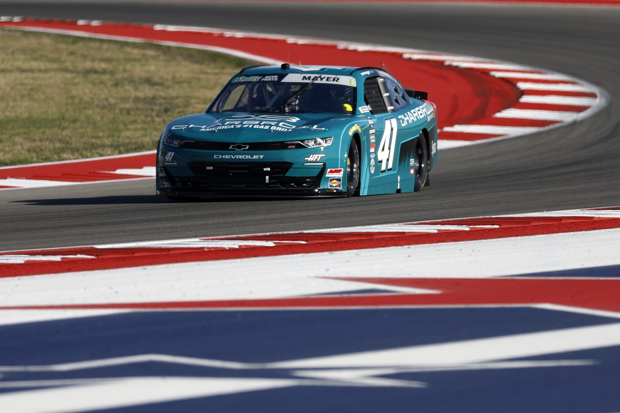 AUSTIN, TEXAS - FEBRUARY 27: Sam Mayer, driver of the #41 Charbroil Chevrolet, drives during practice for the NASCAR O'Reilly Auto Parts Series Focused Health 250 at Circuit of The Americas on February 27, 2026 in Austin, Texas. (Photo by Logan Riely/Getty Images) | Getty Images