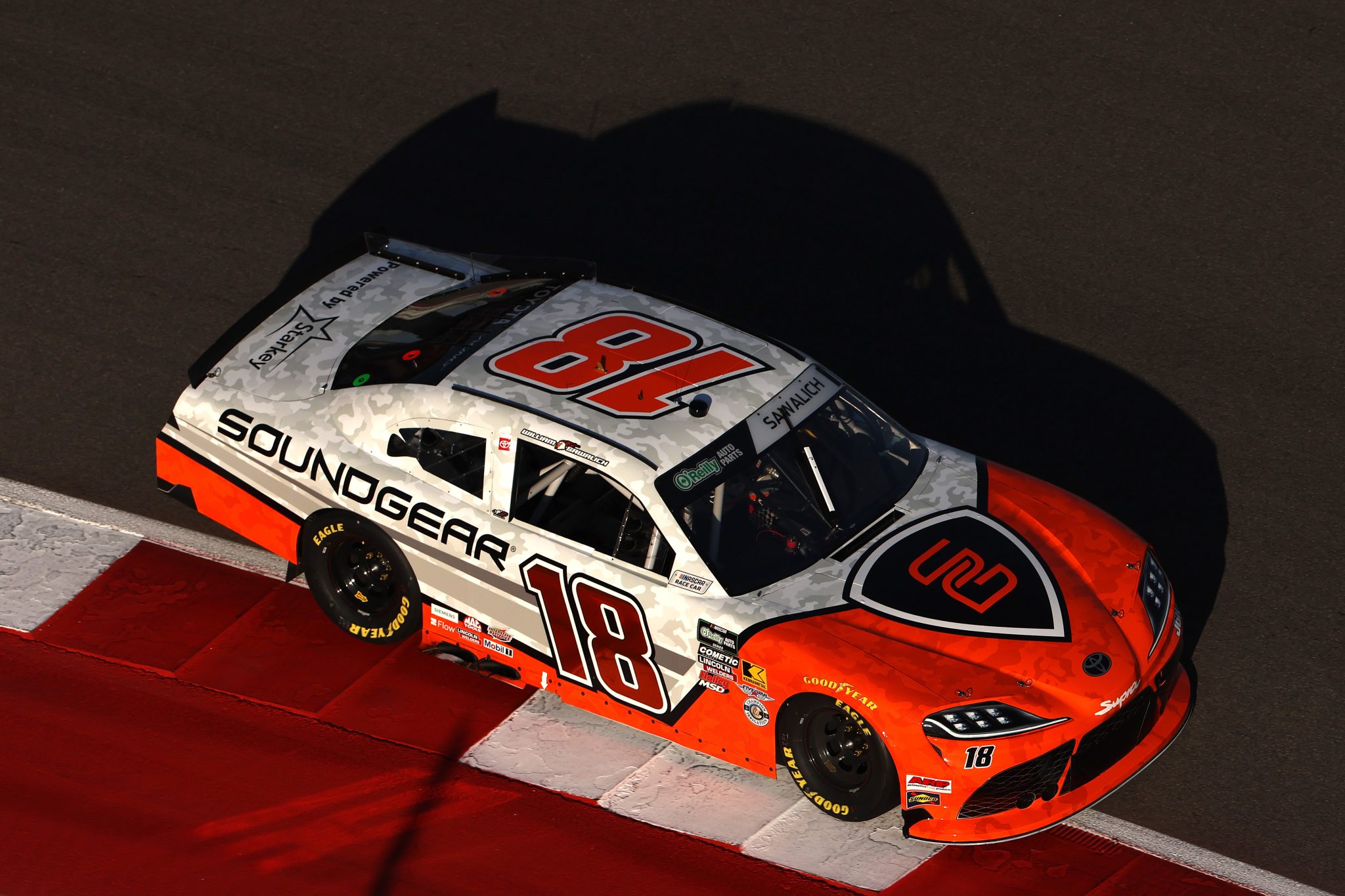 AUSTIN, TEXAS - FEBRUARY 27: William Sawalich, driver of the #18 Soundgear Toyota, drives during practice for the NASCAR O'Reilly Auto Parts Series Focused Health 250 at Circuit of The Americas on February 27, 2026 in Austin, Texas. (Photo by James Gilbert/Getty Images) | Getty Images
