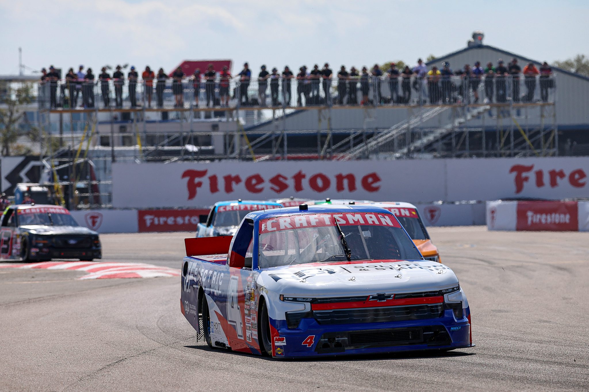 ST PETERSBURG, FLORIDA - FEBRUARY 28: Ben Maier, driver of the #4 DQS/J.F. Electric Chevrolet, drives during the NASCAR Craftsman Truck Series OnlyBulls Green Flag 150 at Grand Prix of St. Petersburg on February 28, 2026 in St Petersburg, Florida. (Photo by David Jensen/Getty Images) | Getty Images