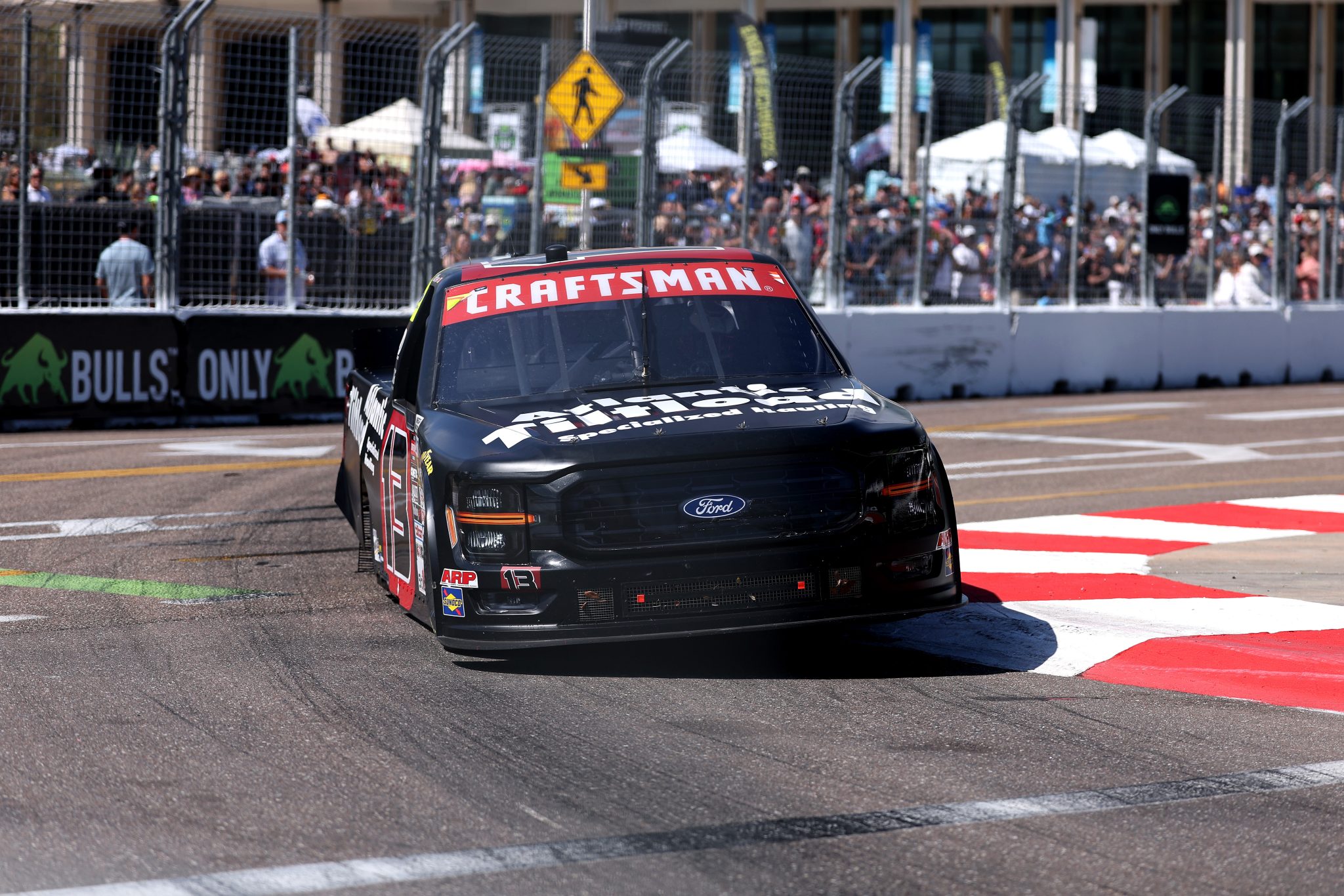 ST PETERSBURG, FLORIDA - FEBRUARY 28: Cole Butcher, driver of the #13 Atlantic Tilt Load Ford, drives during the NASCAR Craftsman Truck Series OnlyBulls Green Flag 150 at Grand Prix of St. Petersburg on February 28, 2026 in St Petersburg, Florida. (Photo by David Jensen/Getty Images) | Getty Images