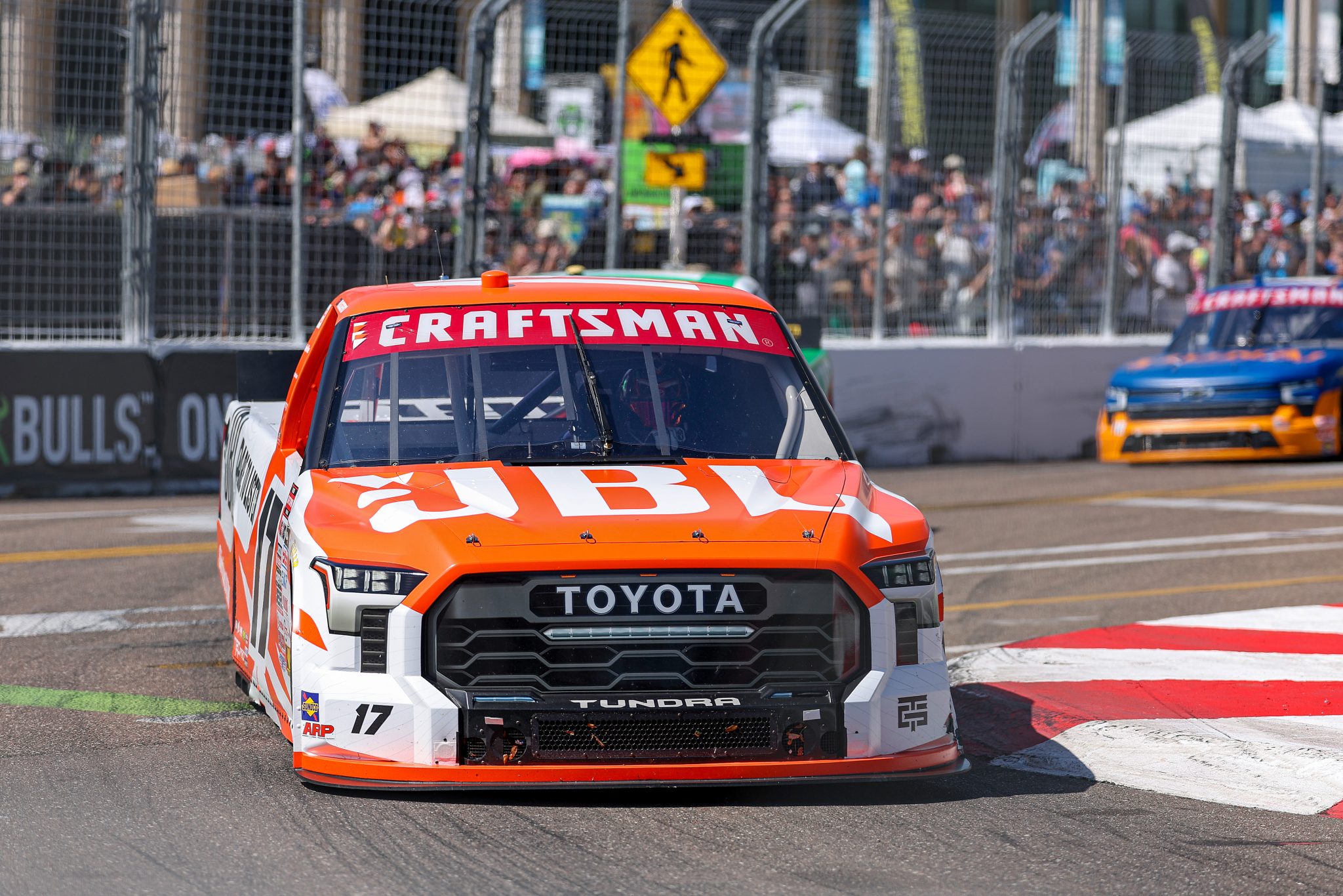 ST PETERSBURG, FLORIDA - FEBRUARY 28: Giovanni Ruggiero, driver of the #17 JBL Toyota, drives during the NASCAR Craftsman Truck Series OnlyBulls Green Flag 150 at Grand Prix of St. Petersburg on February 28, 2026 in St Petersburg, Florida. (Photo by David Jensen/Getty Images) | Getty Images