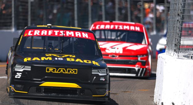 ST PETERSBURG, FLORIDA - FEBRUARY 28: Colin Braun, driver of the #25 RAM is Back RAM, drives during the NASCAR Craftsman Truck Series OnlyBulls Green Flag 150 at Grand Prix of St. Petersburg on February 28, 2026 in St Petersburg, Florida. (Photo by David Jensen/Getty Images) | Getty Images