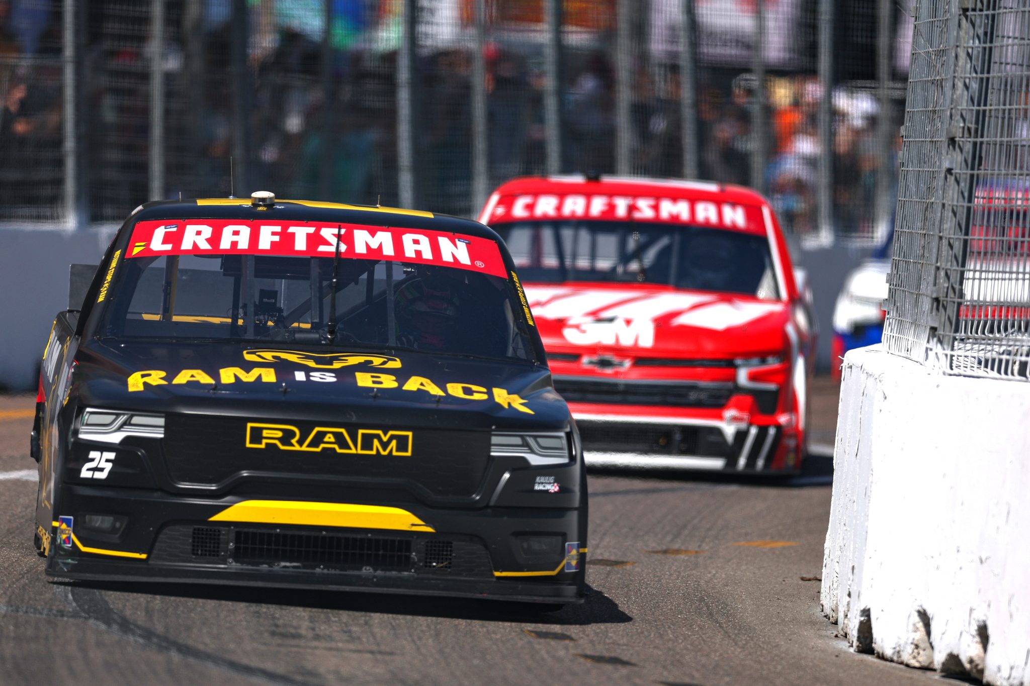 ST PETERSBURG, FLORIDA - FEBRUARY 28: Colin Braun, driver of the #25 RAM is Back RAM, drives during the NASCAR Craftsman Truck Series OnlyBulls Green Flag 150 at Grand Prix of St. Petersburg on February 28, 2026 in St Petersburg, Florida. (Photo by David Jensen/Getty Images) | Getty Images