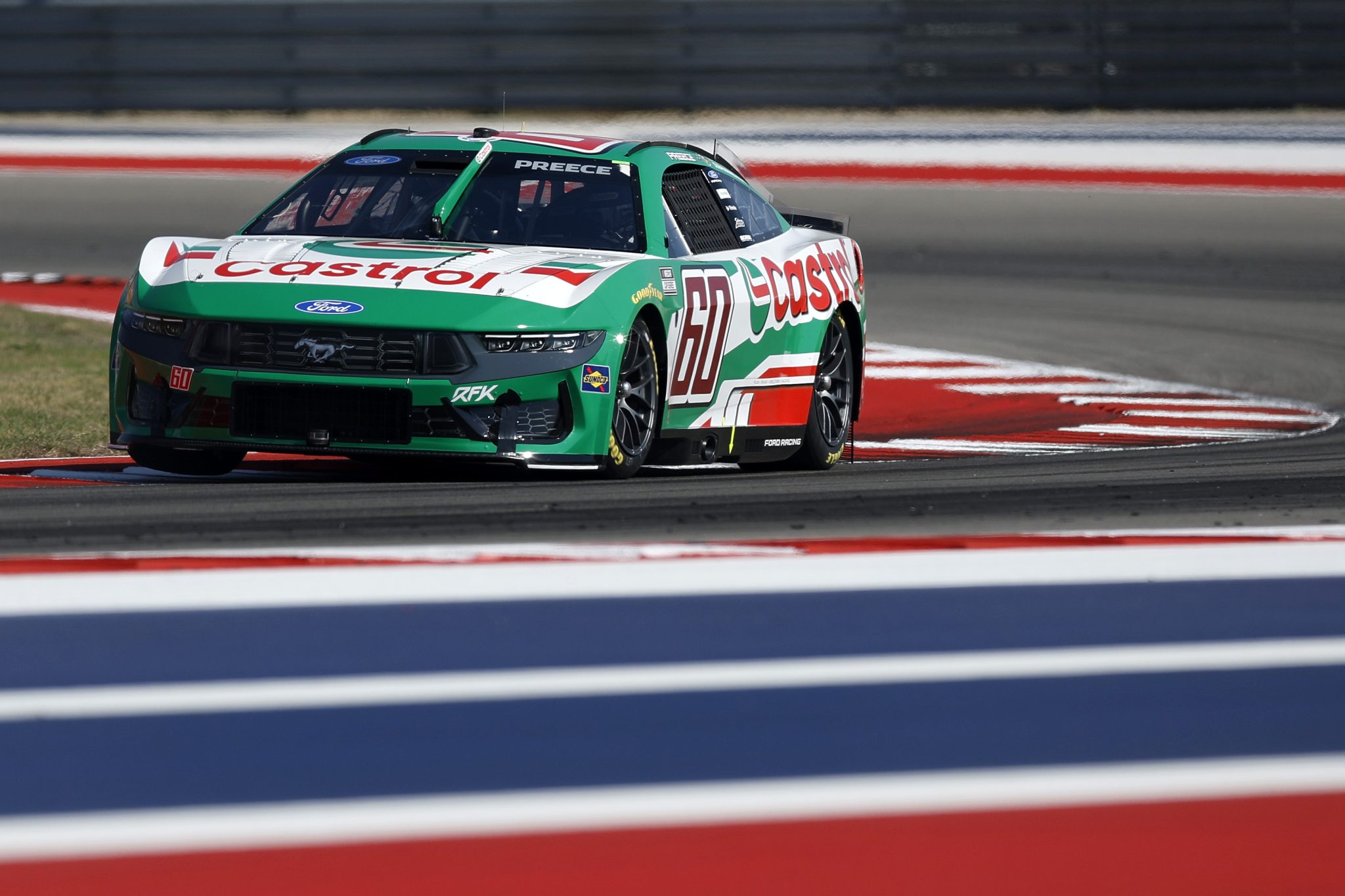 AUSTIN, TEXAS - FEBRUARY 28: Ryan Preece, driver of the #60 Castrol Ford, drives during qualifying for the NASCAR Cup Series DuraMax Grand Prix Powered by RelaDyne at Circuit of The Americas on February 28, 2026 in Austin, Texas. (Photo by Logan Riely/Getty Images) | Getty Images