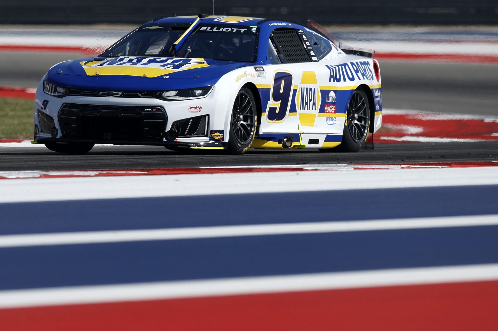 AUSTIN, TEXAS - FEBRUARY 28: Chase Elliott, driver of the #9 NAPA Auto Parts Chevrolet, drives during qualifying for the NASCAR Cup Series DuraMax Grand Prix Powered by RelaDyne at Circuit of The Americas on February 28, 2026 in Austin, Texas. (Photo by Logan Riely/Getty Images) | Getty Images