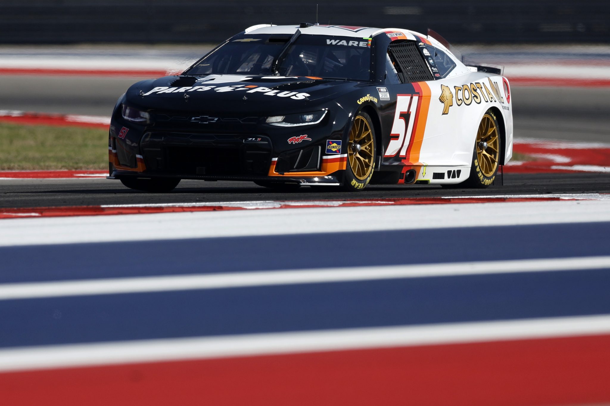 AUSTIN, TEXAS - FEBRUARY 28: Cody Ware, driver of the #51 Parts Plus/Costa Oil Chevrolet, drives during qualifying for the NASCAR Cup Series DuraMax Grand Prix Powered by RelaDyne at Circuit of The Americas on February 28, 2026 in Austin, Texas. (Photo by Logan Riely/Getty Images) | Getty Images