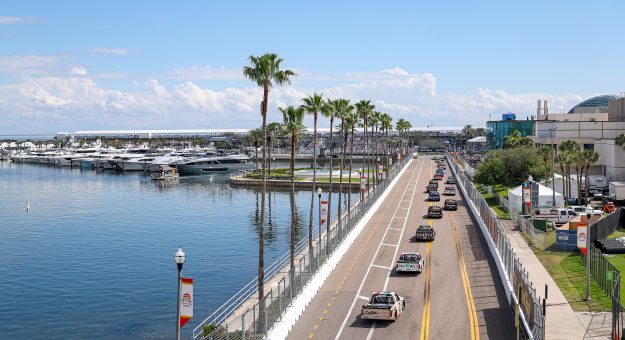 ST PETERSBURG, FLORIDA - FEBRUARY 28: A general view of racing during the NASCAR Craftsman Truck Series OnlyBulls Green Flag 150 at Grand Prix of St. Petersburg on February 28, 2026 in St Petersburg, Florida. (Photo by David Jensen/Getty Images) | Getty Images