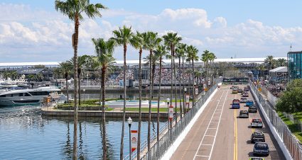 ST PETERSBURG, FLORIDA - FEBRUARY 28: A general view of racing during the NASCAR Craftsman Truck Series OnlyBulls Green Flag 150 at Grand Prix of St. Petersburg on February 28, 2026 in St Petersburg, Florida. (Photo by David Jensen/Getty Images) | Getty Images