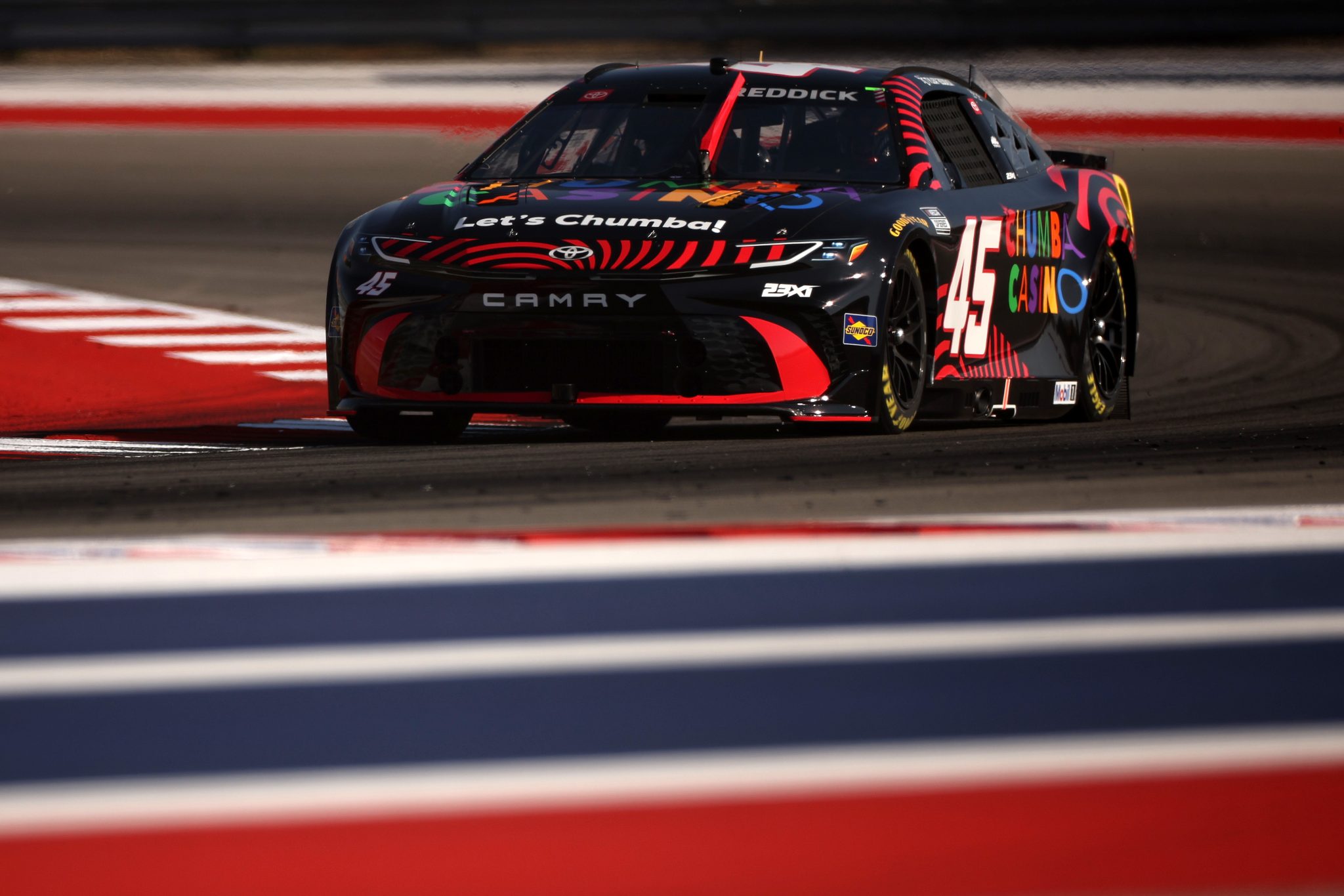 AUSTIN, TEXAS - FEBRUARY 28: Tyler Reddick, driver of the #45 Chumba Casino Toyota, drives during practice for the NASCAR Cup Series DuraMax Grand Prix Powered by RelaDyne at Circuit of The Americas on February 28, 2026 in Austin, Texas. (Photo by James Gilbert/Getty Images) | Getty Images