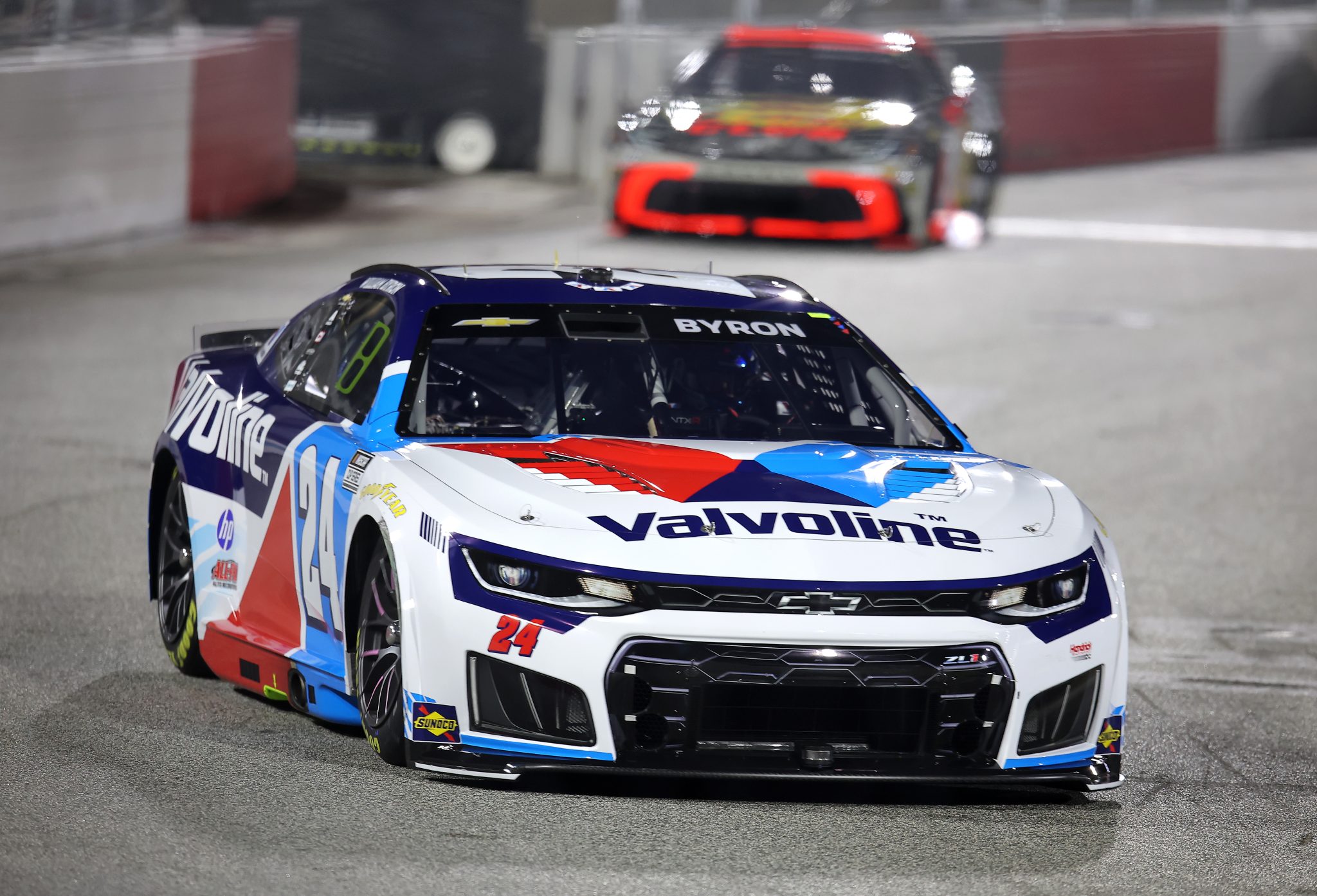 WINSTON SALEM, NORTH CAROLINA - FEBRUARY 04: William Byron, driver of the #24 Valvoline Chevrolet, drives during the Cook Out Clash at Bowman Gray Stadium at Bowman Gray Stadium on February 04, 2026 in Winston Salem, North Carolina. (Photo by Jonathan Bachman/Getty Images) | Getty Images