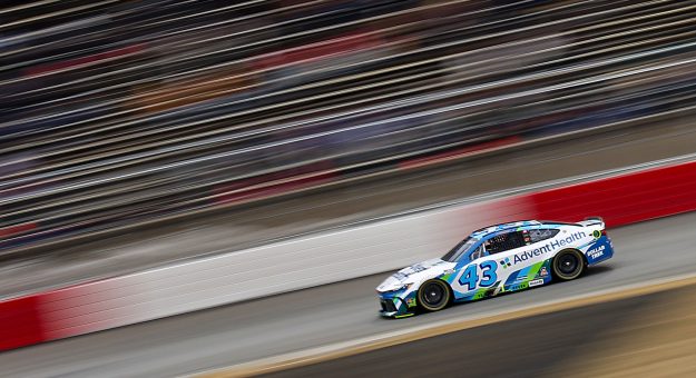 WINSTON SALEM, NORTH CAROLINA - FEBRUARY 04: Erik Jones, driver of the #43 Advent Health Toyota, drives during the Last Chance qualifying race for the Cook Out Clash at Bowman Gray Stadium on February 04, 2026 in Winston Salem, North Carolina. (Photo by Jonathan Bachman/Getty Images) | Getty Images