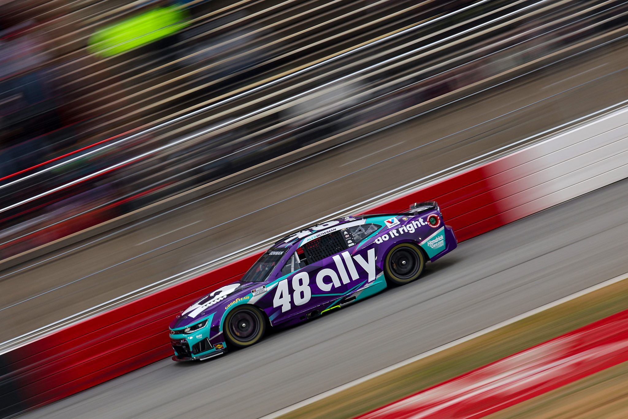 WINSTON SALEM, NORTH CAROLINA - FEBRUARY 04: Alex Bowman, driver of the #48 Ally Chevrolet, drives during the Last Chance qualifying race for the Cook Out Clash at Bowman Gray Stadium on February 04, 2026 in Winston Salem, North Carolina. (Photo by Jonathan Bachman/Getty Images) | Getty Images