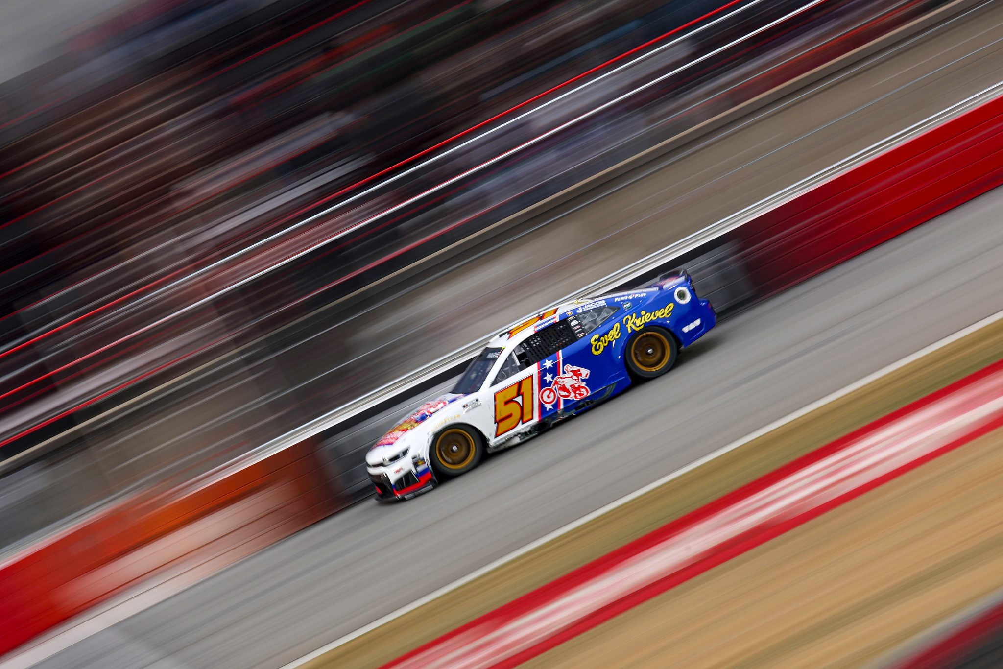 WINSTON SALEM, NORTH CAROLINA - FEBRUARY 04: Cody Ware, driver of the #51 Evel Knievel Museum Chevrolet, drives during the Last Chance qualifying race for the Cook Out Clash at Bowman Gray Stadium on February 04, 2026 in Winston Salem, North Carolina. (Photo by Jonathan Bachman/Getty Images) | Getty Images