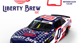 Liberty Brew Coffee sponsoring Alex Labbe at Watkins Glen