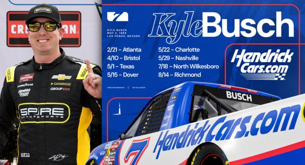 Visit Kyle Busch, Spire Motorsports pairing returns with Hendrickcars.Com in select 2026 CRAFTSMAN Truck Series events page