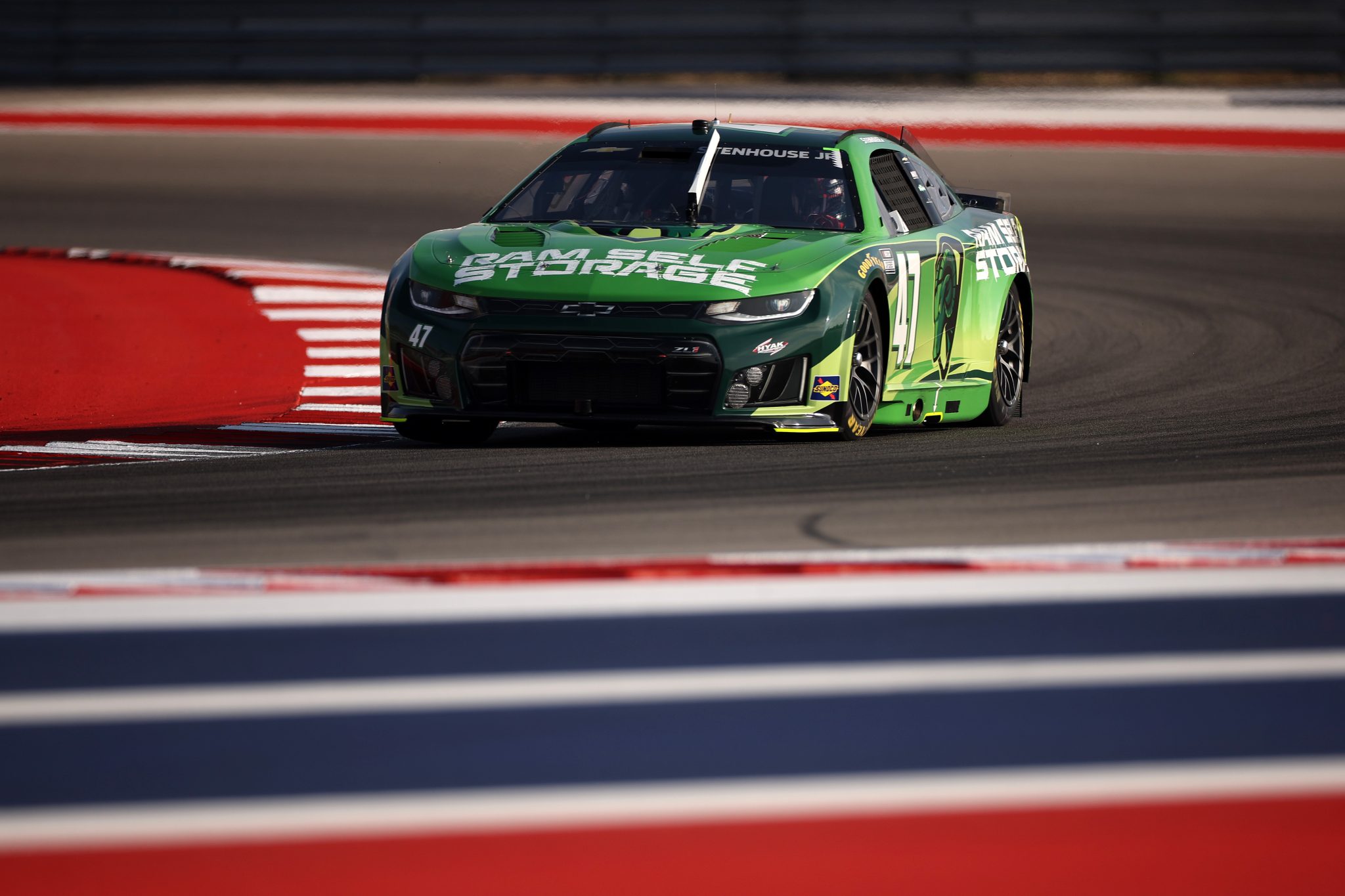 AUSTIN, TEXAS - FEBRUARY 28: Ricky Stenhouse Jr., driver of the #47 Ram Self Storage Chevrolet, drives during practice for the NASCAR Cup Series DuraMax Grand Prix Powered by RelaDyne at Circuit of The Americas on February 28, 2026 in Austin, Texas. (Photo by James Gilbert/Getty Images) | Getty Images