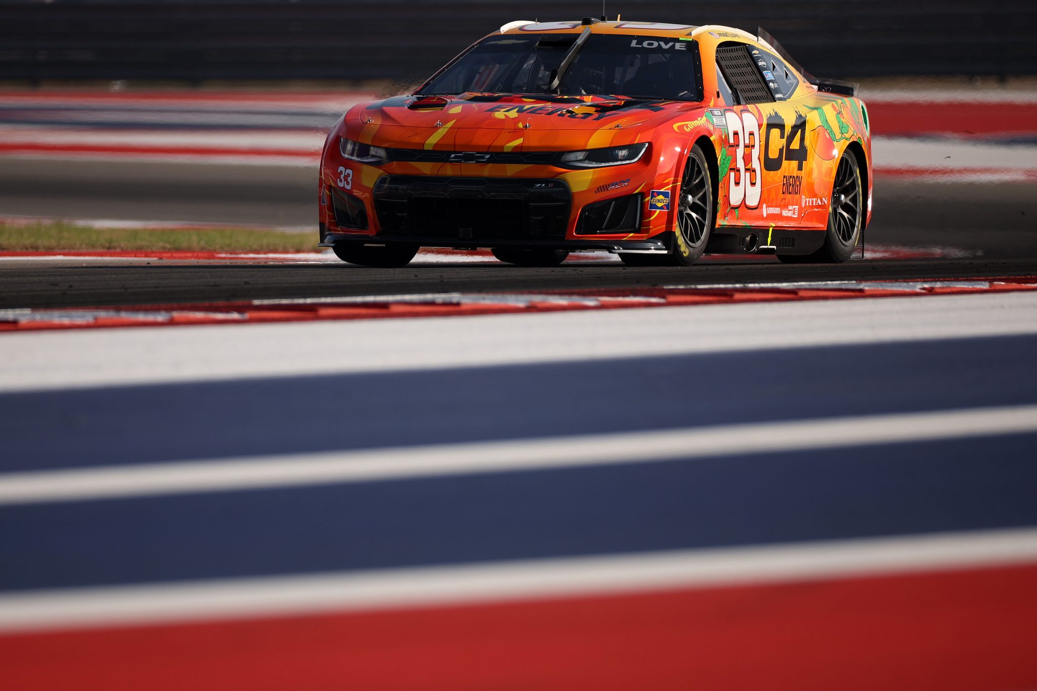 AUSTIN, TEXAS - FEBRUARY 28: Jesse Love, driver of the #33 C4 Energy Chevrolet, drives during practice for the NASCAR Cup Series DuraMax Grand Prix Powered by RelaDyne at Circuit of The Americas on February 28, 2026 in Austin, Texas. (Photo by James Gilbert/Getty Images) | Getty Images