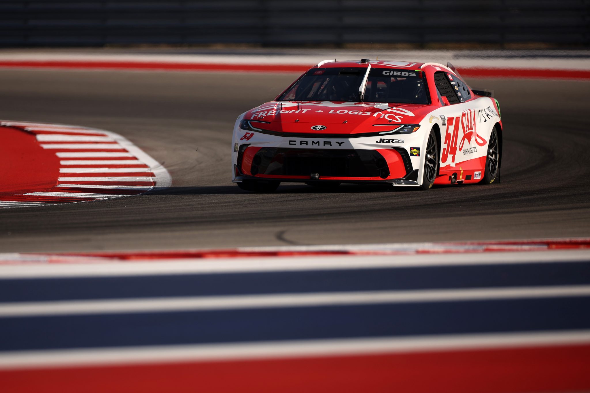 AUSTIN, TEXAS - FEBRUARY 28: Ty Gibbs, driver of the #54 SAIA Freight & Logistics Toyota, drives during practice for the NASCAR Cup Series DuraMax Grand Prix Powered by RelaDyne at Circuit of The Americas on February 28, 2026 in Austin, Texas. (Photo by James Gilbert/Getty Images) | Getty Images