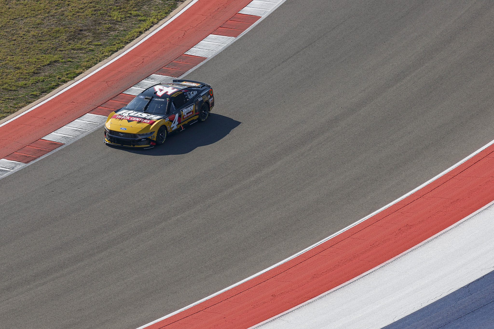 AUSTIN, TEXAS - FEBRUARY 28: Noah Gragson, driver of the #4 Rush Truck Centers Ford, drives during qualifying for the NASCAR Cup Series DuraMax Grand Prix Powered by RelaDyne at Circuit of The Americas on February 28, 2026 in Austin, Texas. (Photo by Logan Riely/Getty Images) | Getty Images