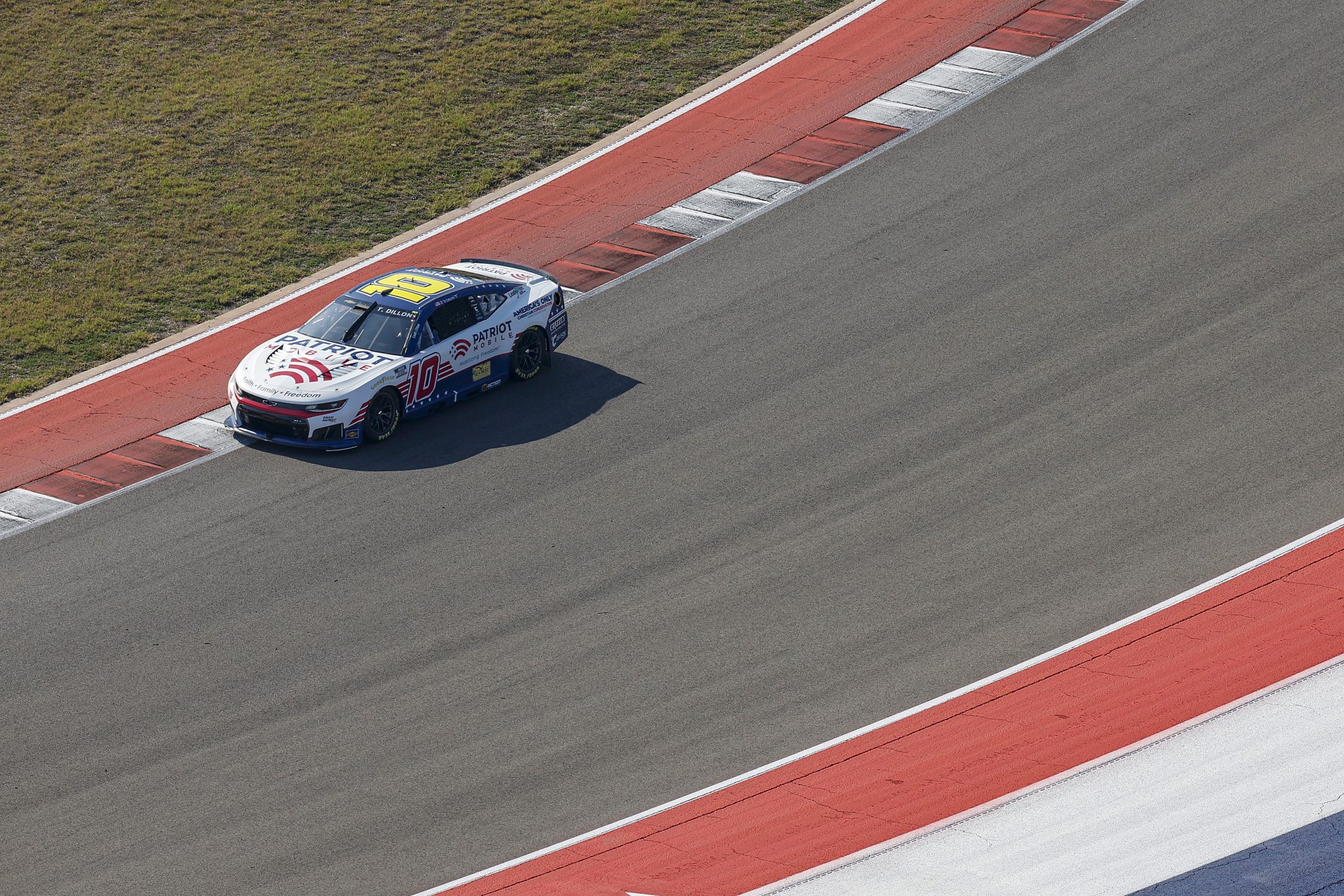 AUSTIN, TEXAS - FEBRUARY 28: Ty Dillon, driver of the #10 Patriot Mobile Chevrolet, drives during qualifying for the NASCAR Cup Series DuraMax Grand Prix Powered by RelaDyne at Circuit of The Americas on February 28, 2026 in Austin, Texas. (Photo by Logan Riely/Getty Images) | Getty Images