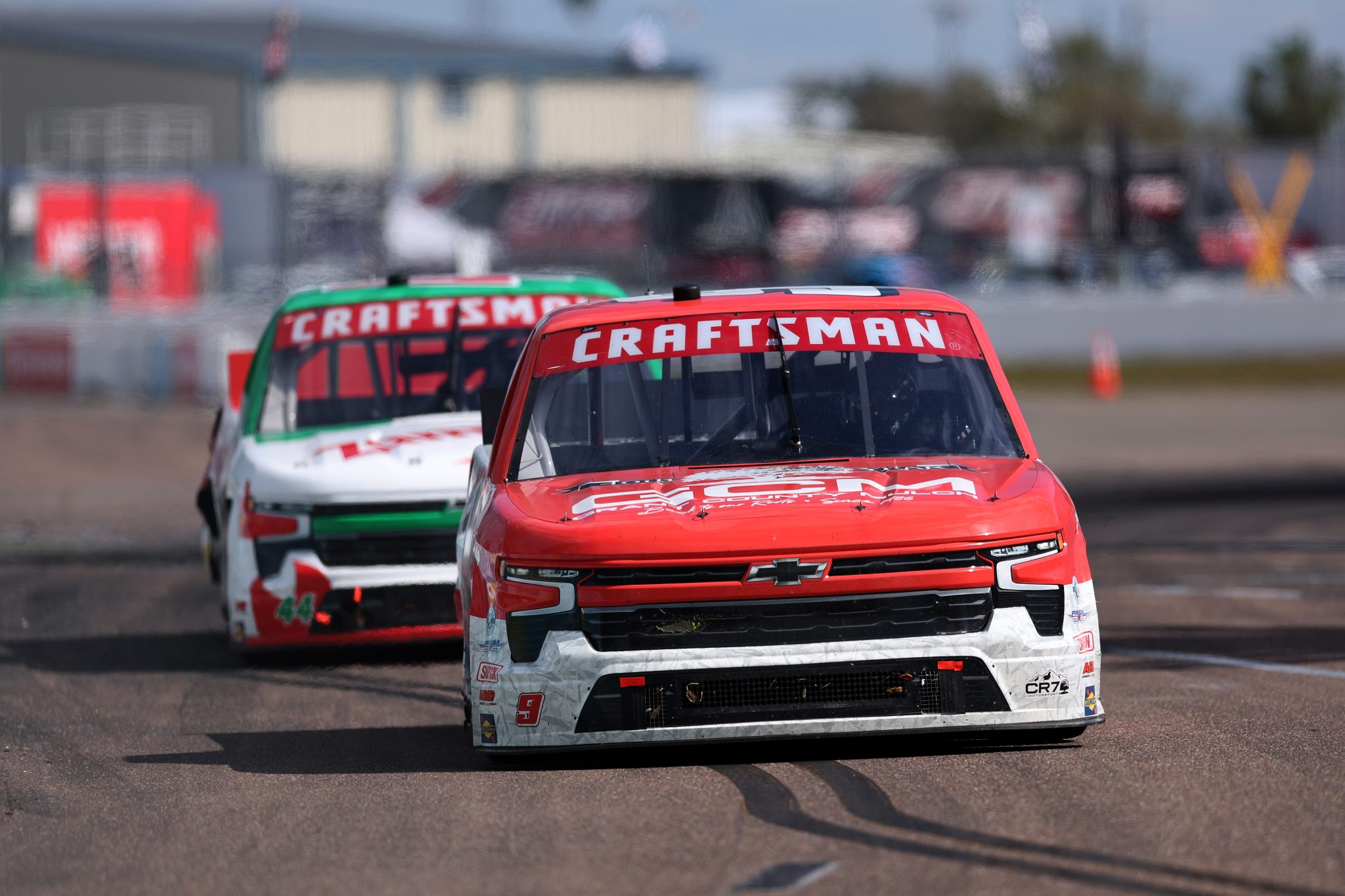 ST PETERSBURG, FLORIDA - FEBRUARY 28: Grant Enfinger, driver of the #9 Grant County Mulch Chevrolet, drives during the NASCAR Craftsman Truck Series OnlyBulls Green Flag 150 at Grand Prix of St. Petersburg on February 28, 2026 in St Petersburg, Florida. (Photo by David Jensen/Getty Images) | Getty Images