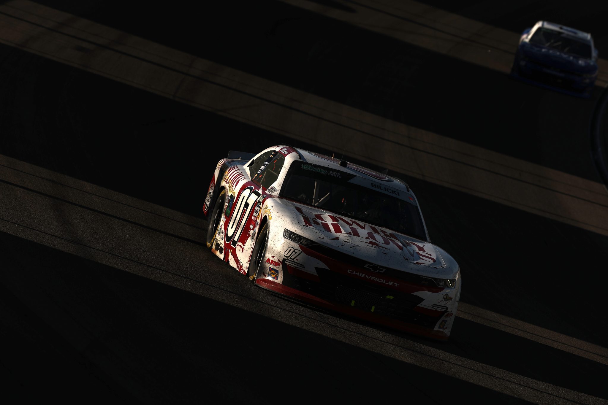 LAS VEGAS, NEVADA - MARCH 14: Josh Bilicki, driver of the #07 Cowboy Pillows Chevrolet, drives during the NASCAR O'Reilly Auto Parts Series The LiUNA! at Las Vegas Motor Speedway on March 14, 2026 in Las Vegas, Nevada. (Photo by Chris Graythen/Getty Images) | Getty Images