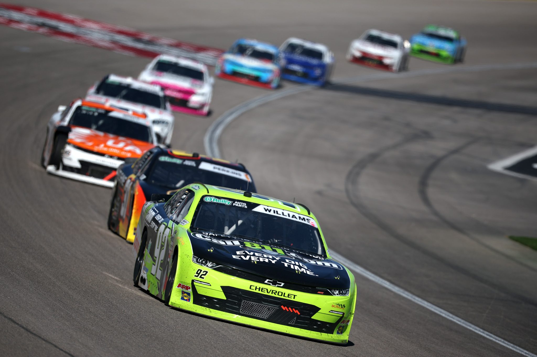 LAS VEGAS, NEVADA - MARCH 14: Josh Williams, driver of the #92 Call811.com Chevrolet, drives during the NASCAR O'Reilly Auto Parts Series The LiUNA! at Las Vegas Motor Speedway on March 14, 2026 in Las Vegas, Nevada. (Photo by Chris Graythen/Getty Images) | Getty Images