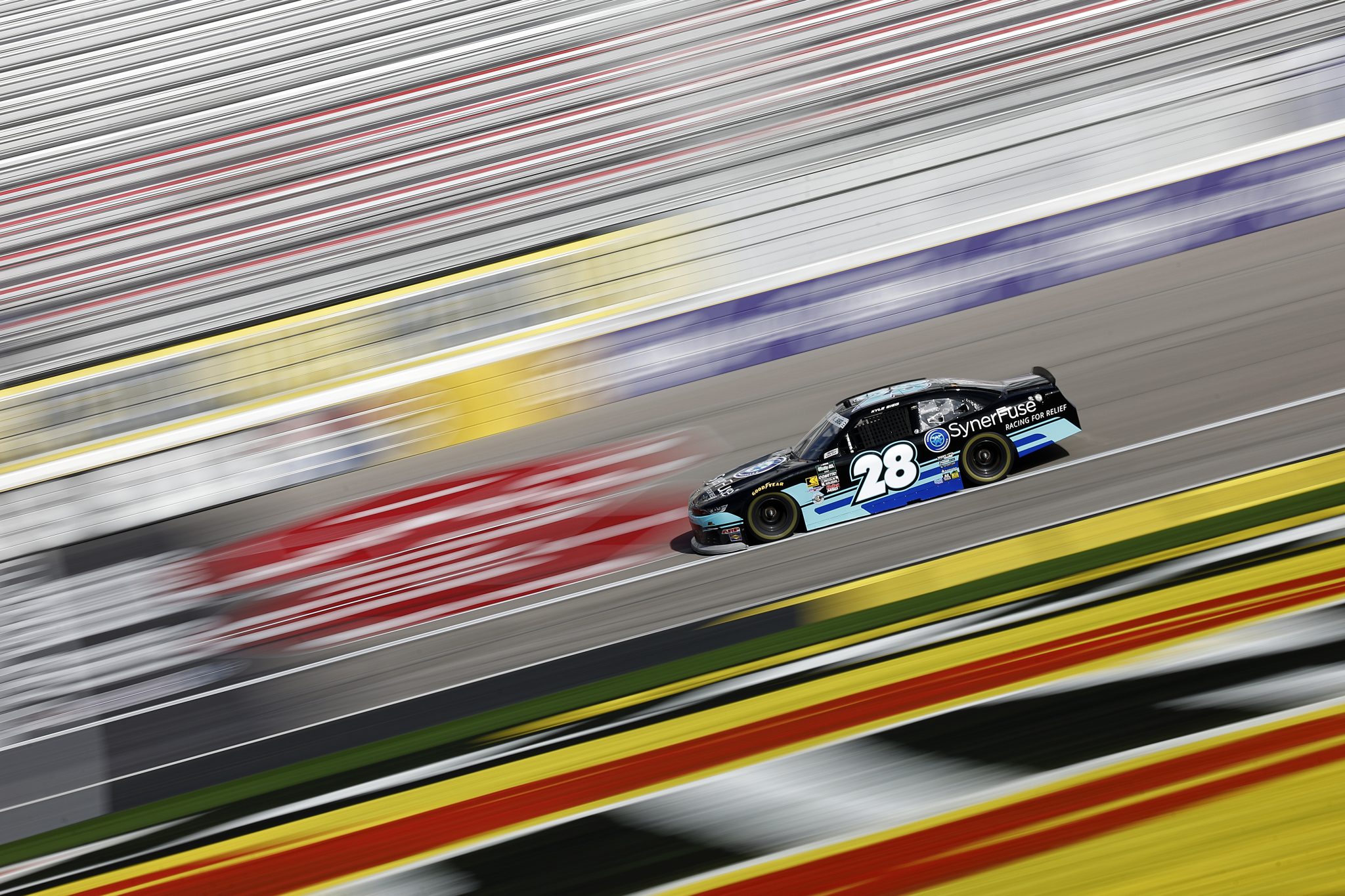 LAS VEGAS, NEVADA - MARCH 14: Kyle Sieg, driver of the #28 SynerFuse Chevrolet, drives during practice for the NASCAR O'Reilly Auto Parts Series The LiUNA! at Las Vegas Motor Speedway on March 14, 2026 in Las Vegas, Nevada. (Photo by Sean Gardner/Getty Images) | Getty Images