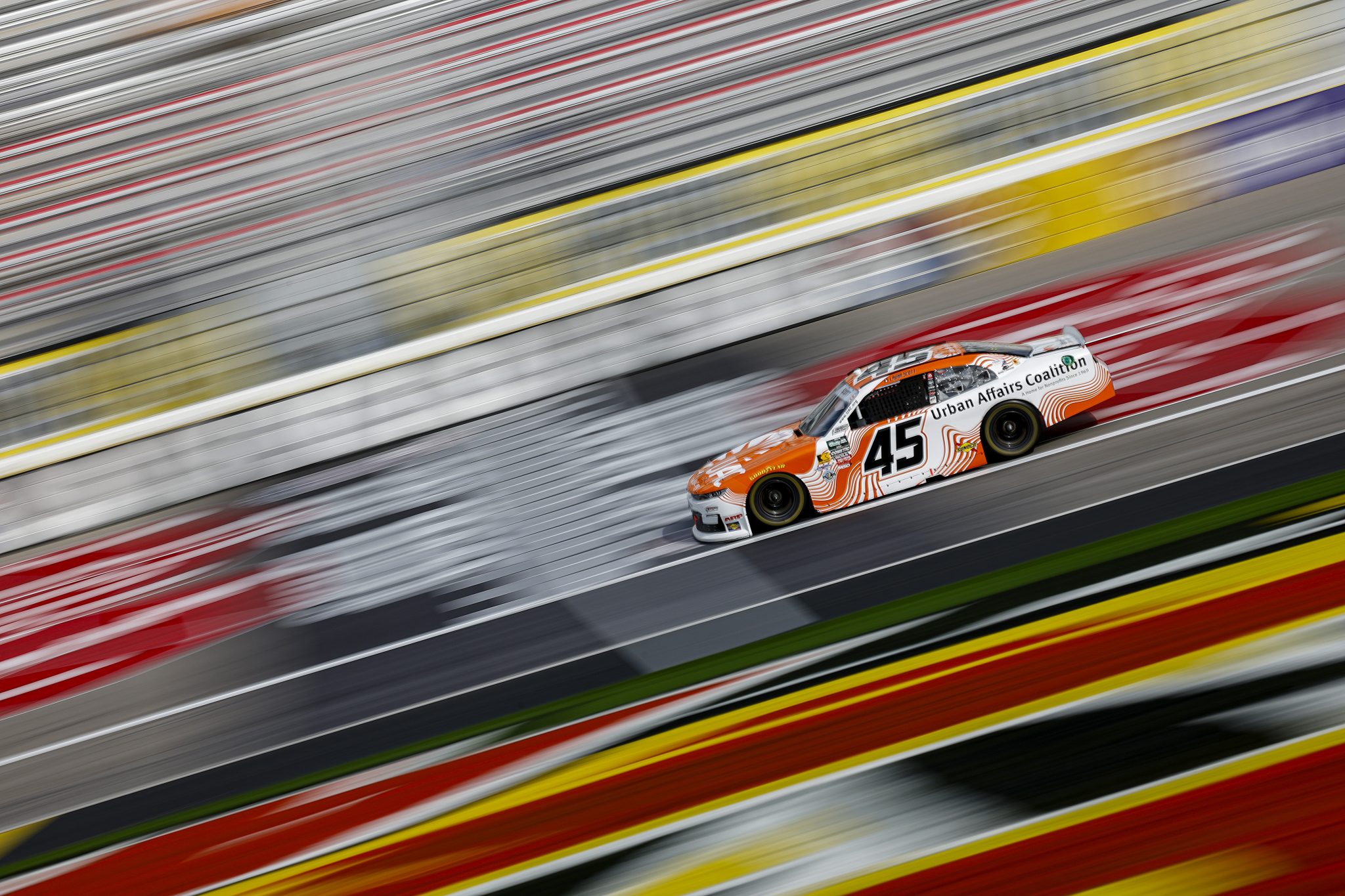 LAS VEGAS, NEVADA - MARCH 14: Lavar Scott, driver of the #45 Urban Affairs Coalition Chevrolet, drives during practice for the NASCAR O'Reilly Auto Parts Series The LiUNA! at Las Vegas Motor Speedway on March 14, 2026 in Las Vegas, Nevada. (Photo by Sean Gardner/Getty Images) | Getty Images