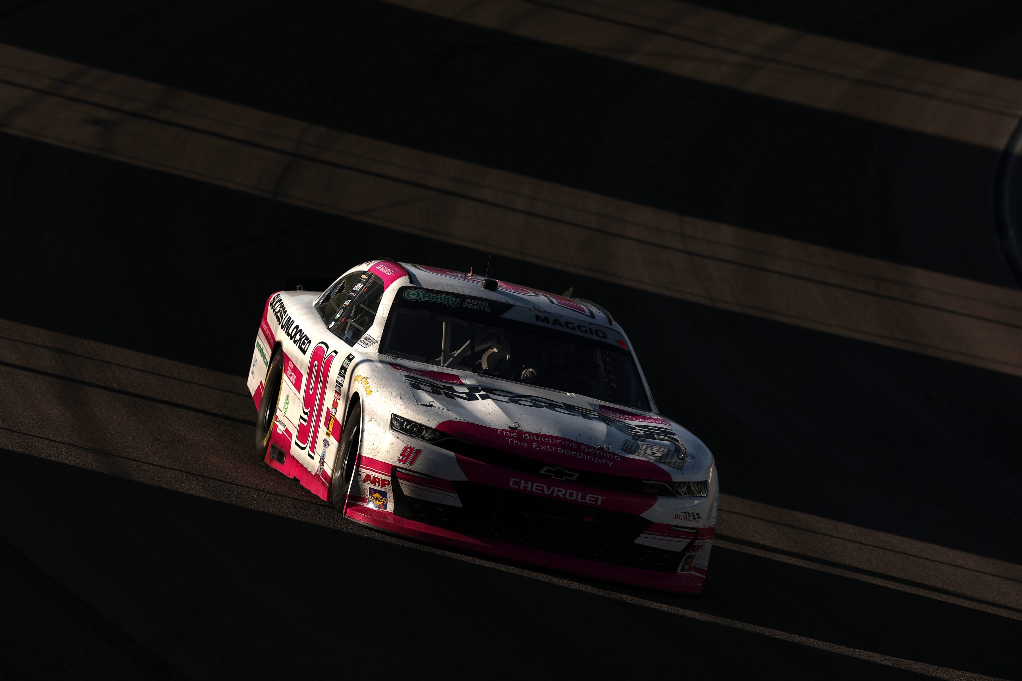 LAS VEGAS, NEVADA - MARCH 14: Mason Maggio, driver of the #91 Success Unlocked Chevrolet, drives during the NASCAR O'Reilly Auto Parts Series The LiUNA! at Las Vegas Motor Speedway on March 14, 2026 in Las Vegas, Nevada. (Photo by Chris Graythen/Getty Images) | Getty Images