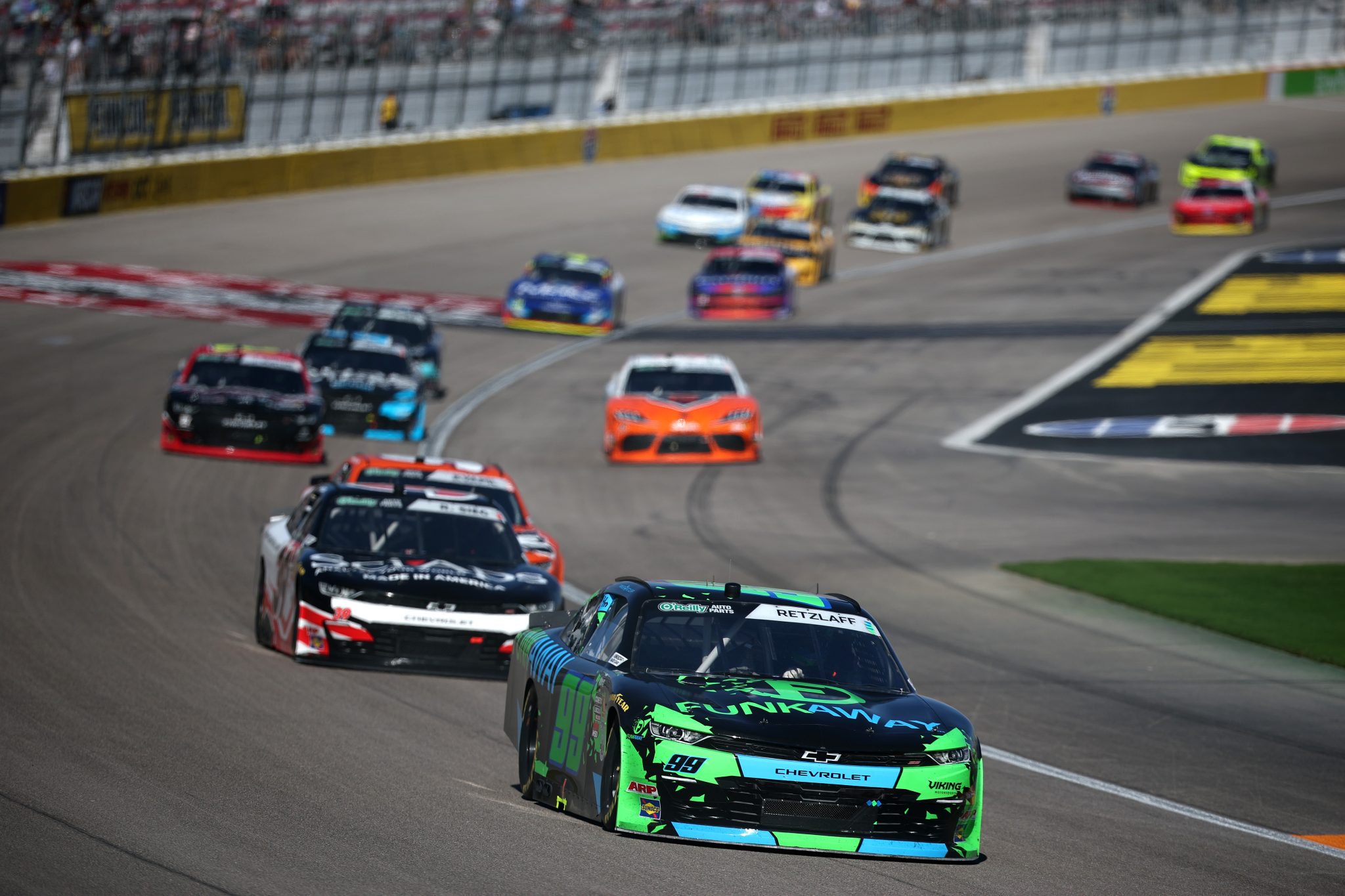 LAS VEGAS, NEVADA - MARCH 14: Parker Retzlaff, driver of the #99 FUNKAWAY Chevrolet, drives during the NASCAR O'Reilly Auto Parts Series The LiUNA! at Las Vegas Motor Speedway on March 14, 2026 in Las Vegas, Nevada. (Photo by Chris Graythen/Getty Images) | Getty Images