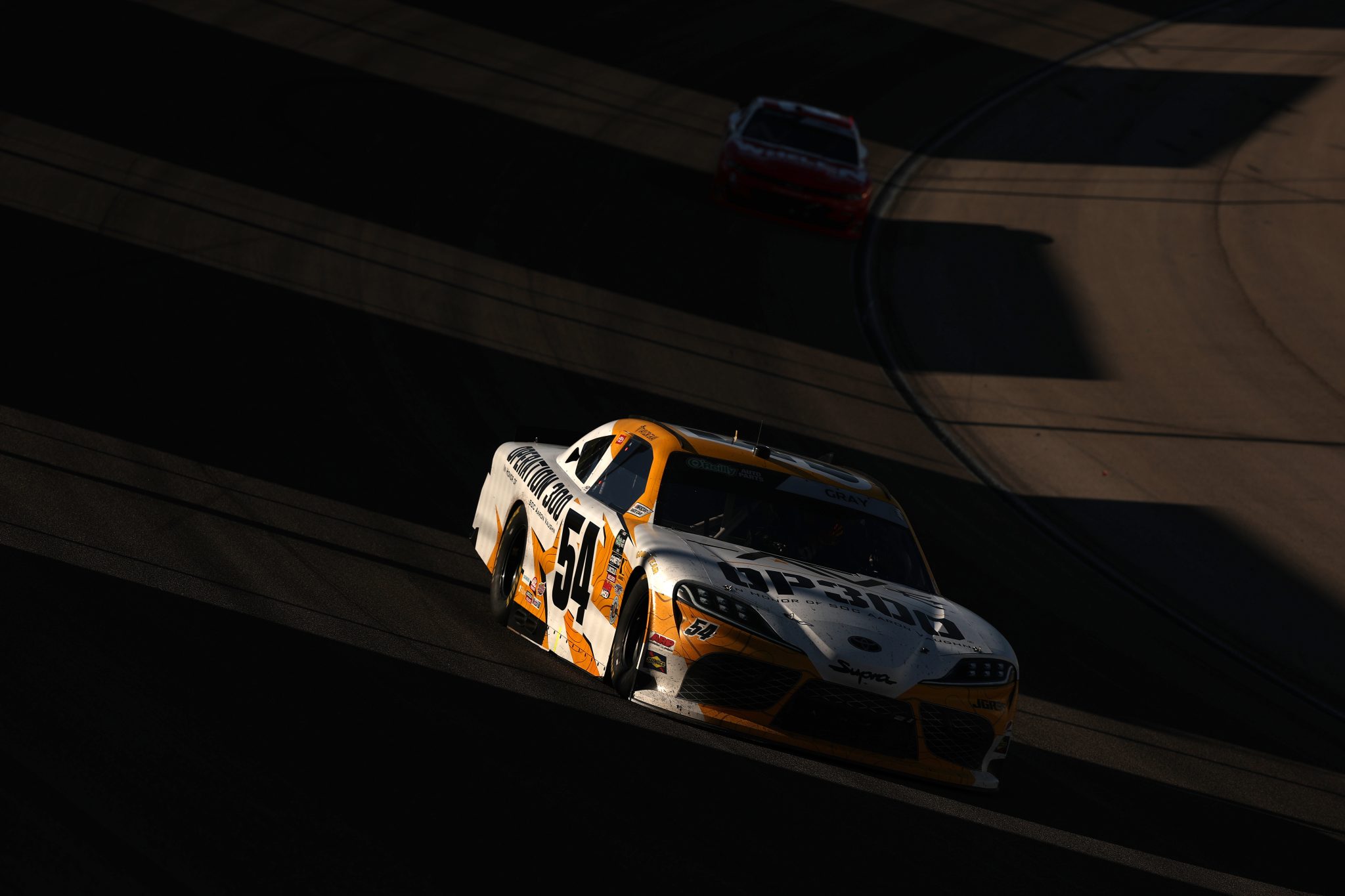 LAS VEGAS, NEVADA - MARCH 14: Taylor Gray, driver of the #54 Operation 300 Toyota, drives during the NASCAR O'Reilly Auto Parts Series The LiUNA! at Las Vegas Motor Speedway on March 14, 2026 in Las Vegas, Nevada. (Photo by Chris Graythen/Getty Images) | Getty Images