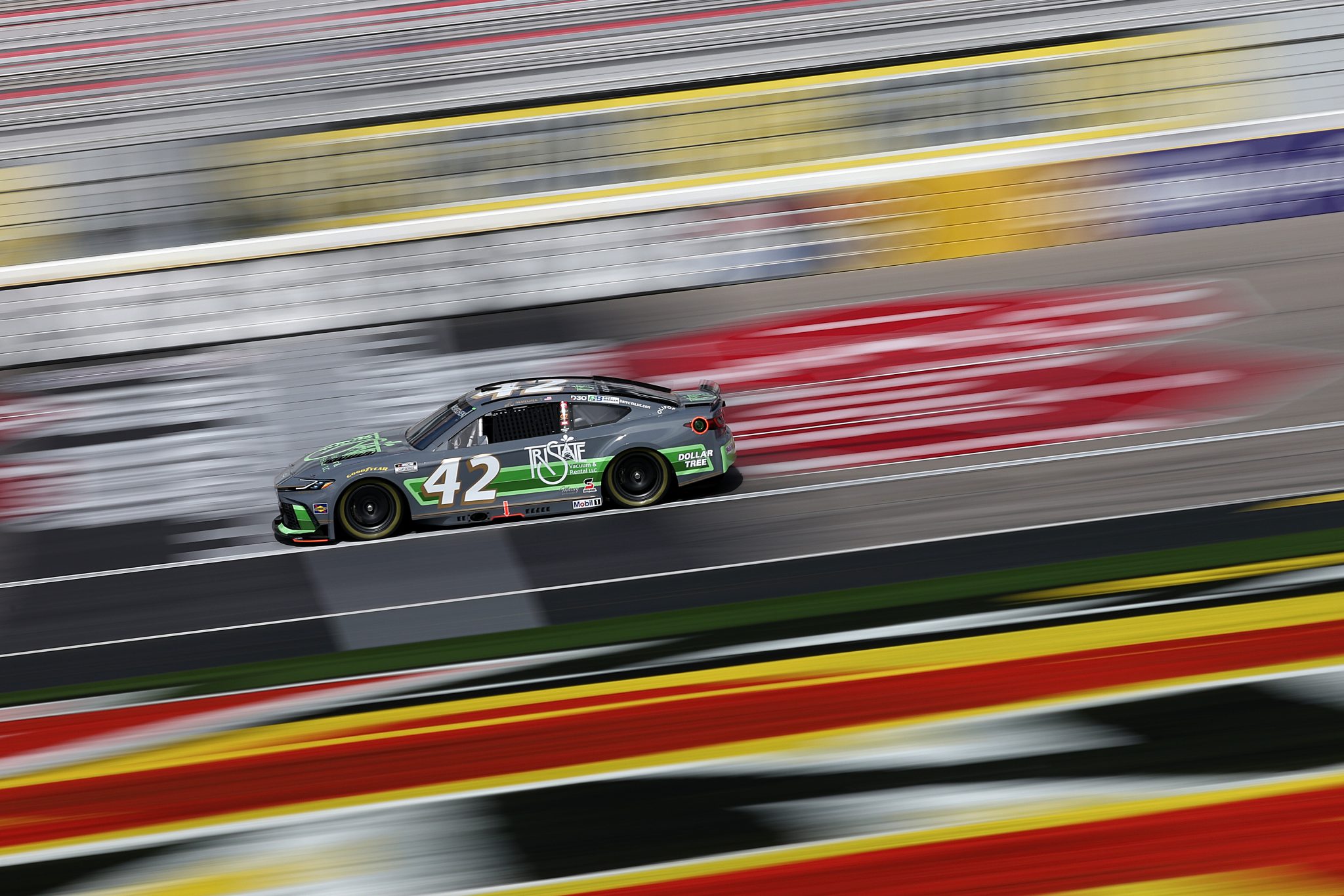 LAS VEGAS, NEVADA - MARCH 14: John Hunter Nemechek, driver of the #42 TriState Vacuum & Rental LLC Toyota, drives during practice for the NASCAR Cup Series Pennzoil 400 presented by Jiffy Lube at Las Vegas Motor Speedway on March 14, 2026 in Las Vegas, Nevada. (Photo by Chris Graythen/Getty Images) | Getty Images