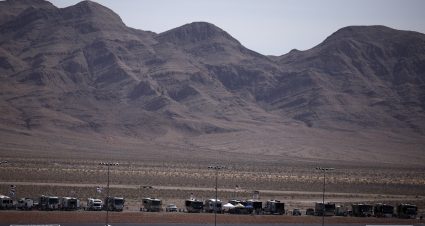 LAS VEGAS, NEVADA - MARCH 15: A general view of racing during the NASCAR Cup Series Pennzoil 400 presented by Jiffy Lube at Las Vegas Motor Speedway on March 15, 2026 in Las Vegas, Nevada. (Photo by Sean Gardner/Getty Images) | Getty Images