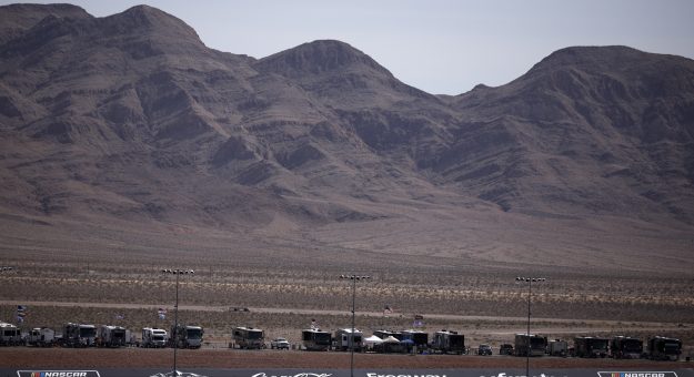 LAS VEGAS, NEVADA - MARCH 15: A general view of racing during the NASCAR Cup Series Pennzoil 400 presented by Jiffy Lube at Las Vegas Motor Speedway on March 15, 2026 in Las Vegas, Nevada. (Photo by Sean Gardner/Getty Images) | Getty Images