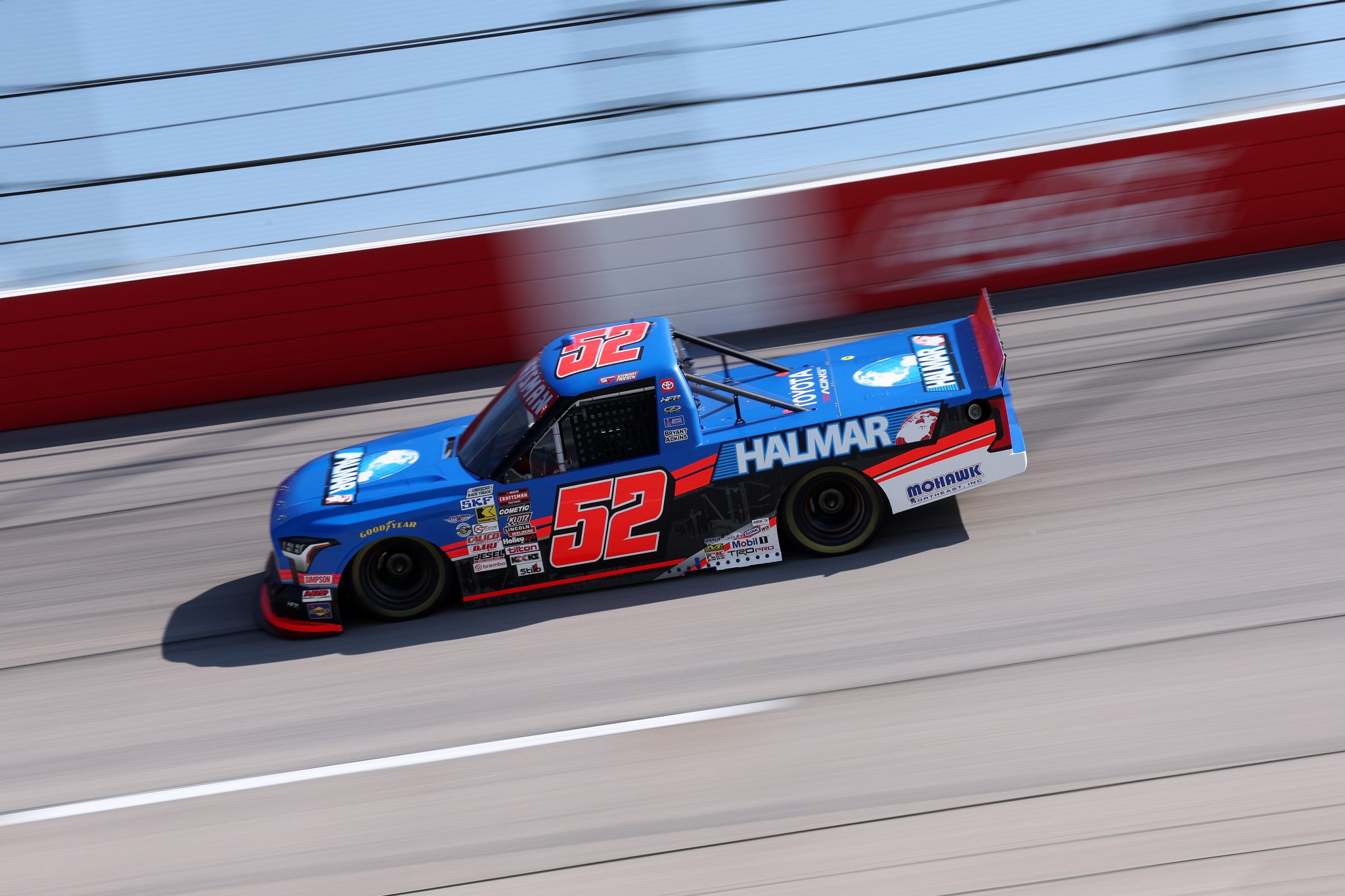 DARLINGTON, SOUTH CAROLINA - MARCH 20: Stewart Friesen, driver of the #52 Halmar International Toyota, drives during practice for the NASCAR Craftsman Truck Series Buckle Up South Carolina 200 at Darlington Raceway on March 20, 2026 in Darlington, South Carolina. (Photo by David Jensen/Getty Images) | Getty Images