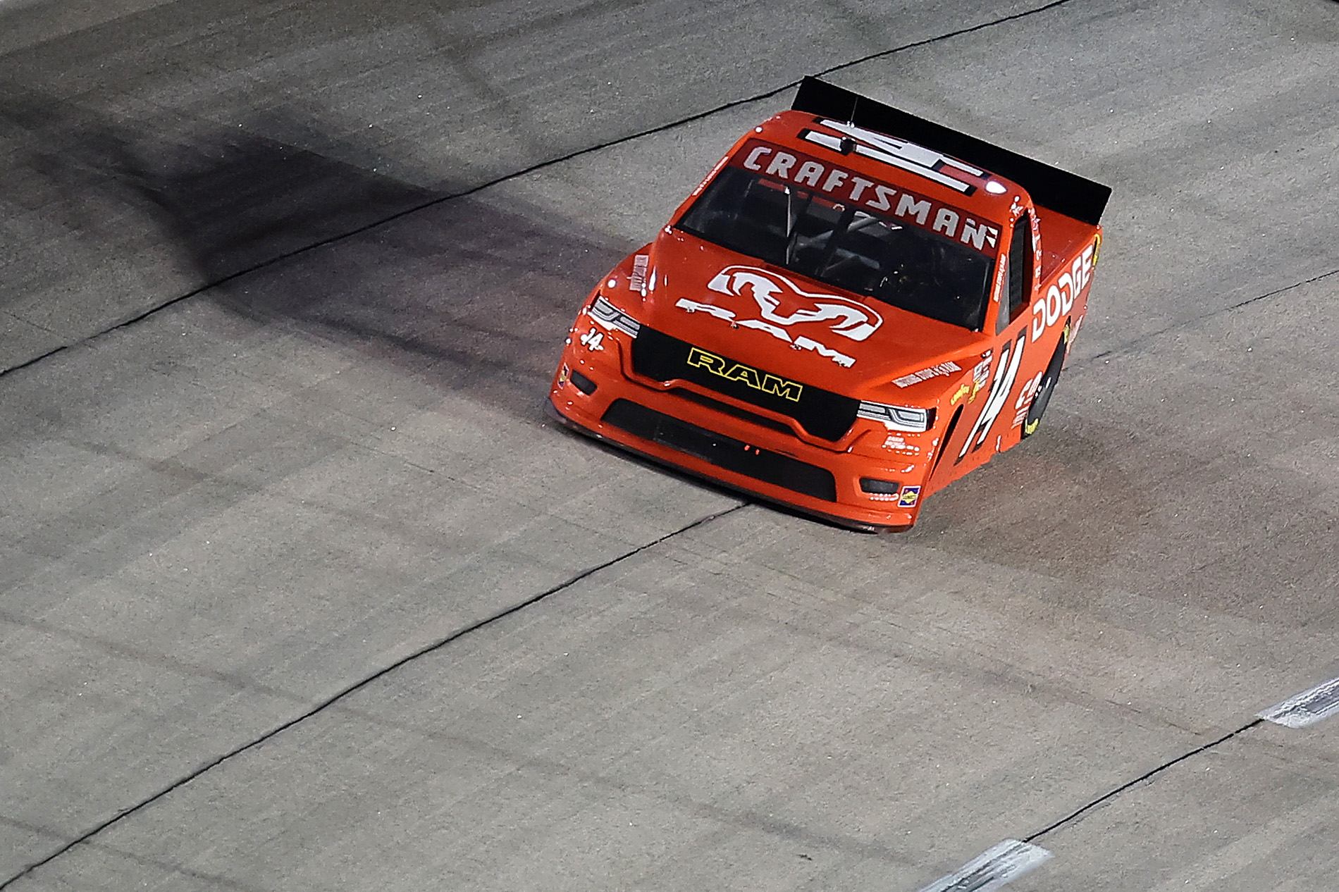 DARLINGTON, SOUTH CAROLINA - MARCH 20: Mini Tyrrell, driver of the #14 RAM RAM, drives during the NASCAR Craftsman Truck Series Buckle Up South Carolina 200 at Darlington Raceway on March 20, 2026 in Darlington, South Carolina. (Photo by Jonathan Bachman/Getty Images) | Getty Images