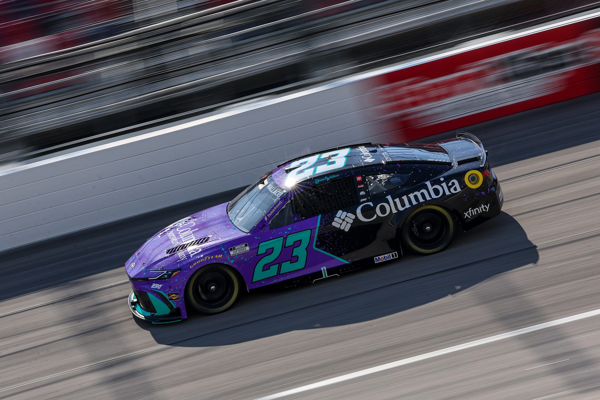 DARLINGTON, SOUTH CAROLINA - MARCH 21: Bubba Wallace, driver of the #23 Columbia Toyota, drives during practice for the NASCAR Cup Series Goodyear 400 at Darlington Raceway on March 21, 2026 in Darlington, South Carolina. (Photo by David Jensen/Getty Images) | Getty Images