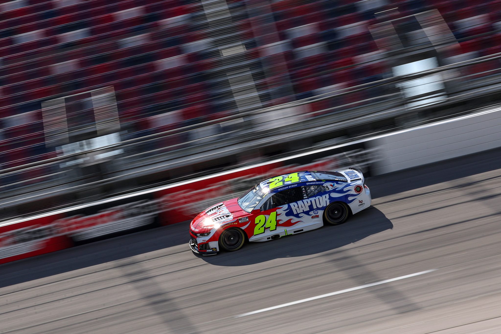 DARLINGTON, SOUTH CAROLINA - MARCH 21: William Byron, driver of the #24 Raptor Chevrolet, drives during practice for the NASCAR Cup Series Goodyear 400 at Darlington Raceway on March 21, 2026 in Darlington, South Carolina. (Photo by David Jensen/Getty Images) | Getty Images