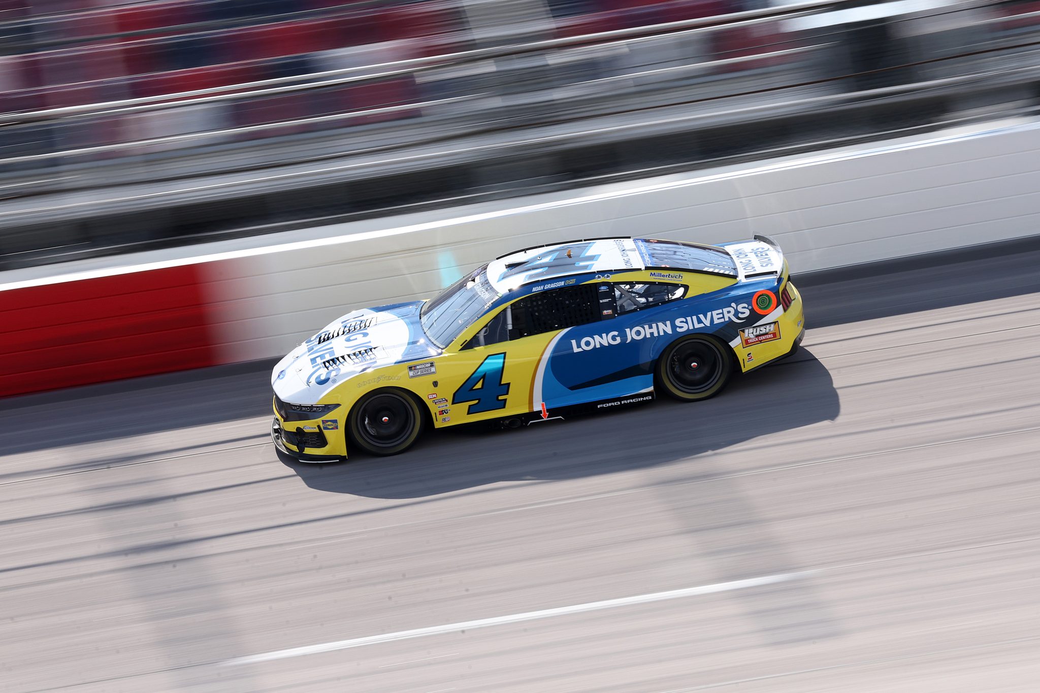 DARLINGTON, SOUTH CAROLINA - MARCH 21: Noah Gragson, driver of the #4 Long John Silver's Ford, drives during practice for the NASCAR Cup Series Goodyear 400 at Darlington Raceway on March 21, 2026 in Darlington, South Carolina. (Photo by David Jensen/Getty Images) | Getty Images