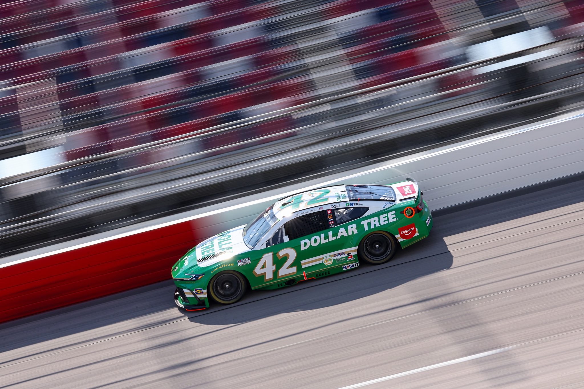 DARLINGTON, SOUTH CAROLINA - MARCH 21: John Hunter Nemechek, driver of the #42 Dollar Tree Toyota, drives during practice for the NASCAR Cup Series Goodyear 400 at Darlington Raceway on March 21, 2026 in Darlington, South Carolina. (Photo by David Jensen/Getty Images) | Getty Images