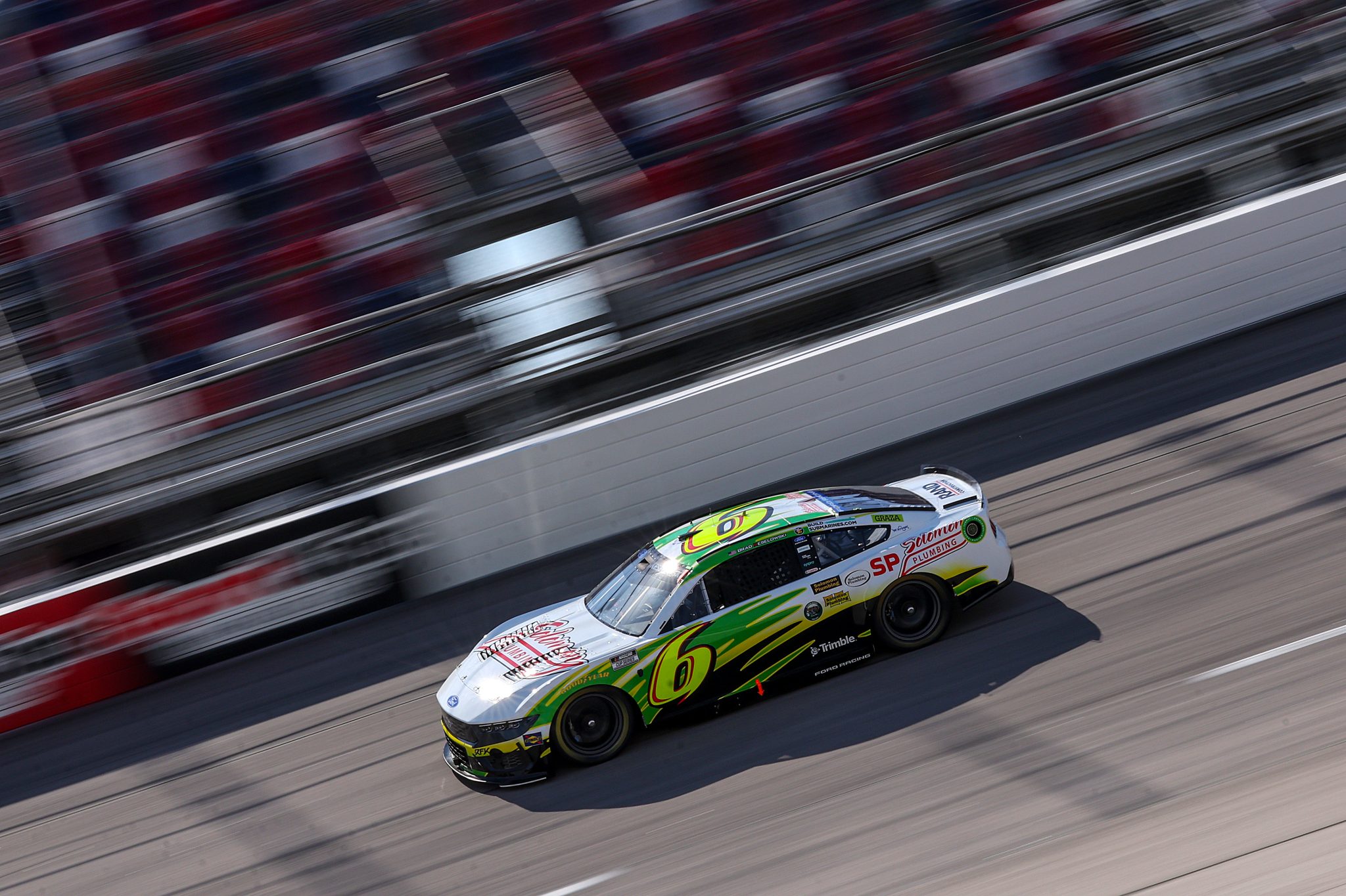 DARLINGTON, SOUTH CAROLINA - MARCH 21: Brad Keselowski, driver of the #6 Solomon Plumbing Ford, drives during practice for the NASCAR Cup Series Goodyear 400 at Darlington Raceway on March 21, 2026 in Darlington, South Carolina. (Photo by David Jensen/Getty Images) | Getty Images