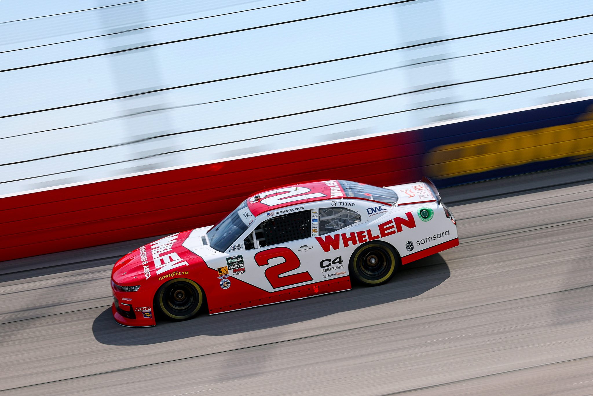 DARLINGTON, SOUTH CAROLINA - MARCH 21: Jesse Love, driver of the #2 Whelen Chevrolet, drives during qualifying for the NASCAR O'Reilly Auto Parts Series Sport Clips Haircuts VFW Help a Hero 200 at Darlington Raceway on March 21, 2026 in Darlington, South Carolina. (Photo by David Jensen/Getty Images) | Getty Images